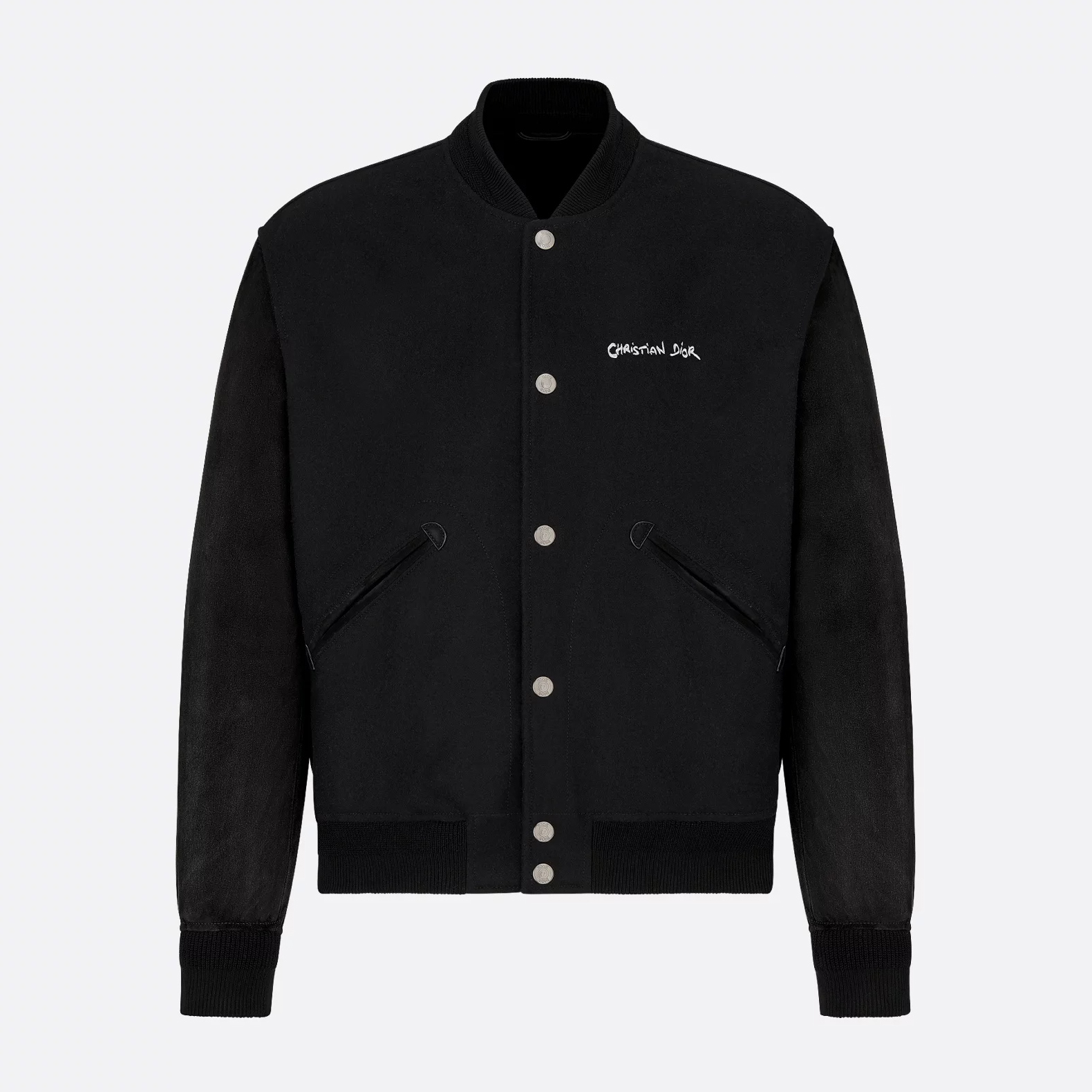 NIGO Dior Men's Fall And Winter Black Letter Print Single Breasted Long Sleeved Baseball Jacket #nigo73172