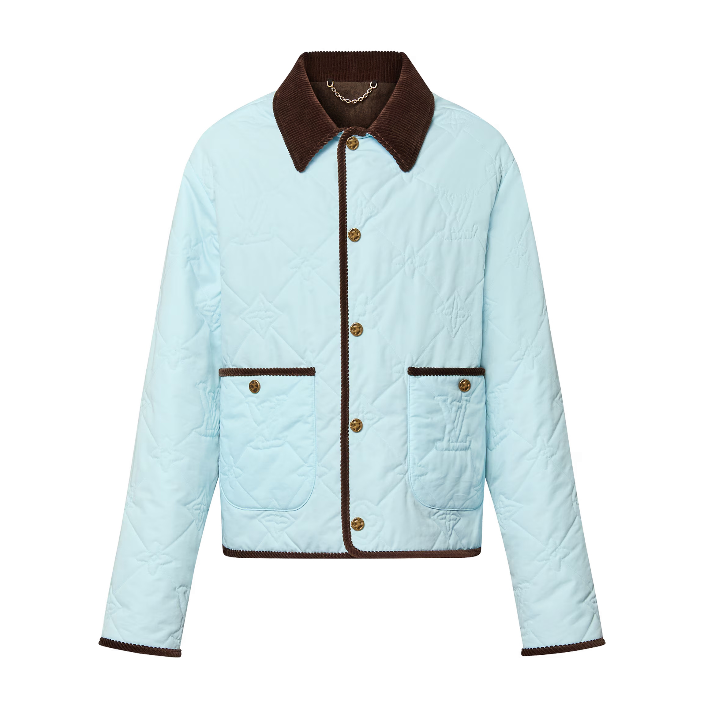 NIGO Louis Vuitton Men's Fall And Winter Light Blue Patchwork Fitted Lapel Single Breasted Long Sleeved Jacket #nigo73167