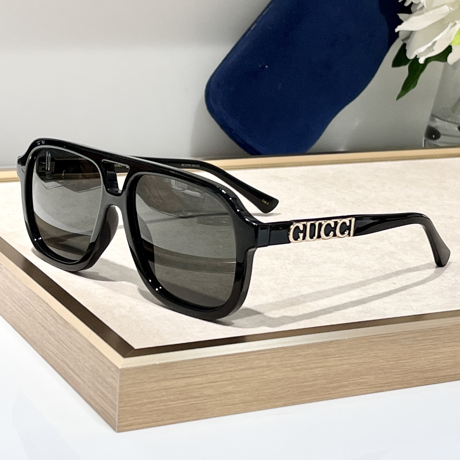 NIGO Gucci Men's Logo Engraved Irregular Shape Cover-up Styling Sunglasses Eyeglasses Glasses #nigo73176