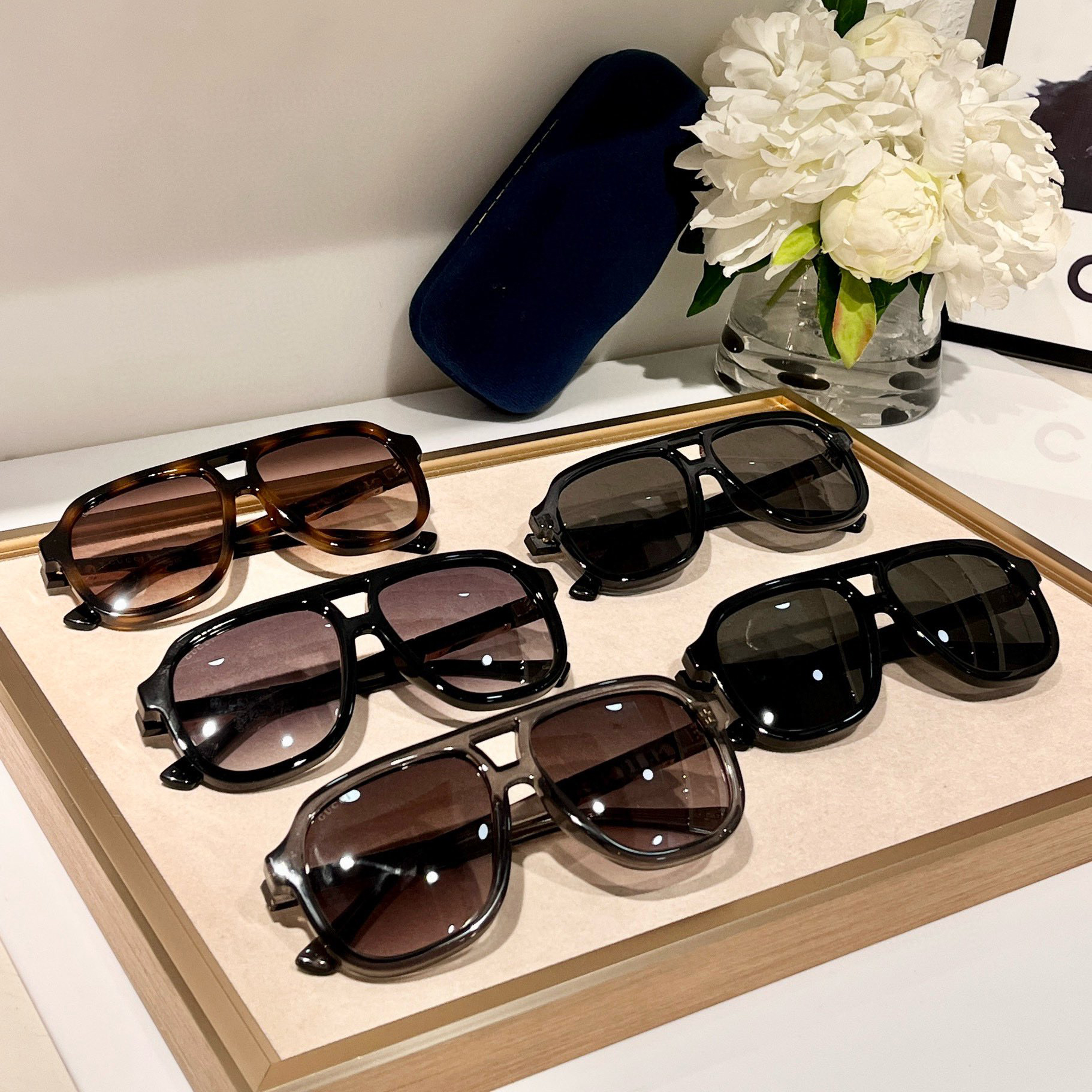 NIGO Gucci Men's Logo Engraved Irregular Shape Cover-up Styling Sunglasses Eyeglasses Glasses #nigo73176