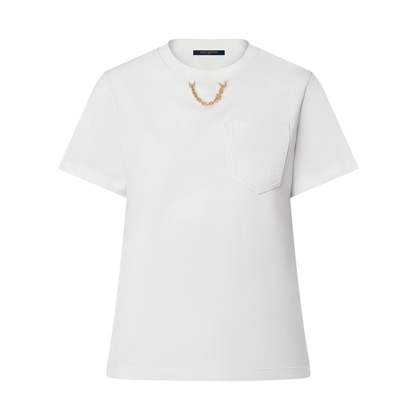 NIGO Louis Vuitton Women's Summer Solid Color Chain Thin Sister Round Neck Cotton Short Sleeve T-Shirt #nigo73177