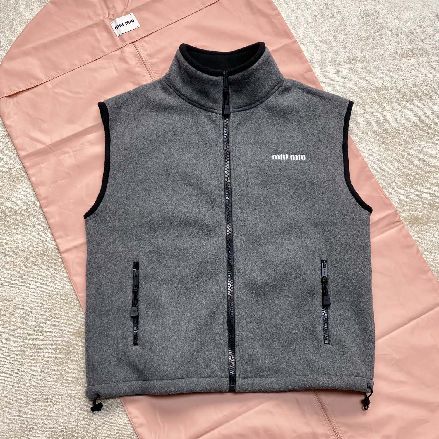 NIGO MiuMiu Men's And Women's Spring And Fall Suede Stand-up Collar Zipper Sleeveless Vest Jacket #nigo73174