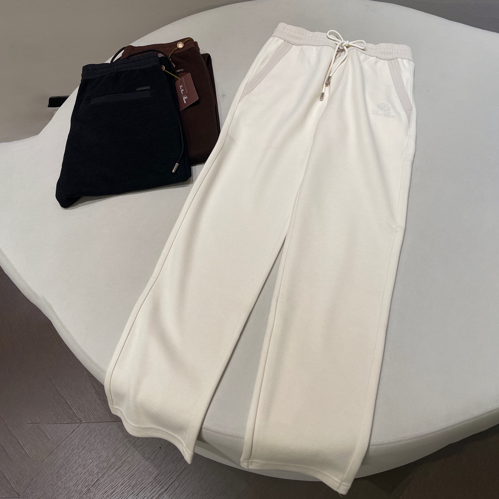 NIGO Loro Piana Men's Spring & Autumn Classic Logo Embroidery Silk Cotton Casual Straight Leg Sweatpants Pants #nigo73181