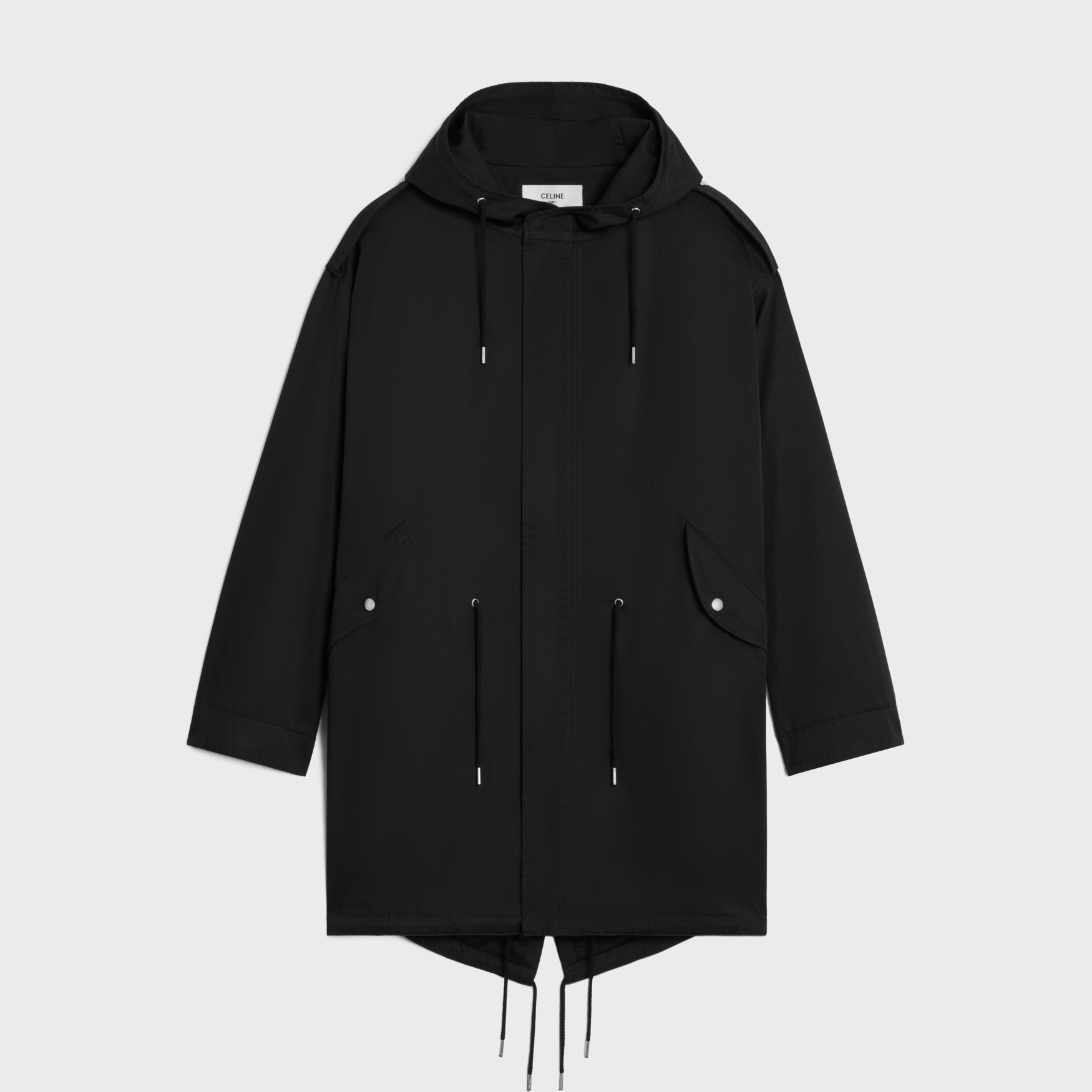NIGO Celine Men's Spring and Autumn Black Hooded Pocket Zipper Parker Windbreaker Jacket #nigo73178