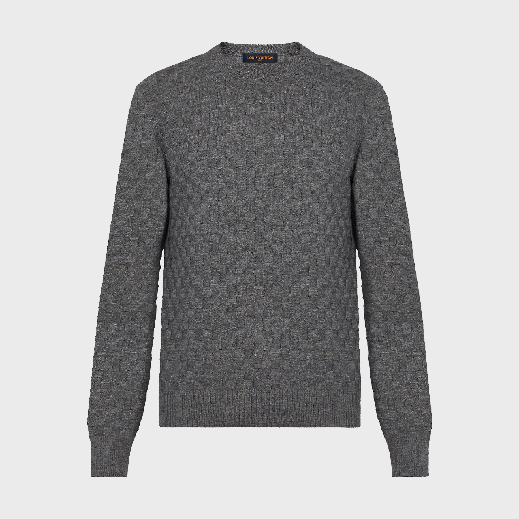 NIGO Louis Vuitton Men's Spring, Autumn And Winter Damier Signature Crew Neck Plaid Solid Color Long Sleeve Fitted Wool Sweater Ngvp #nigo9311