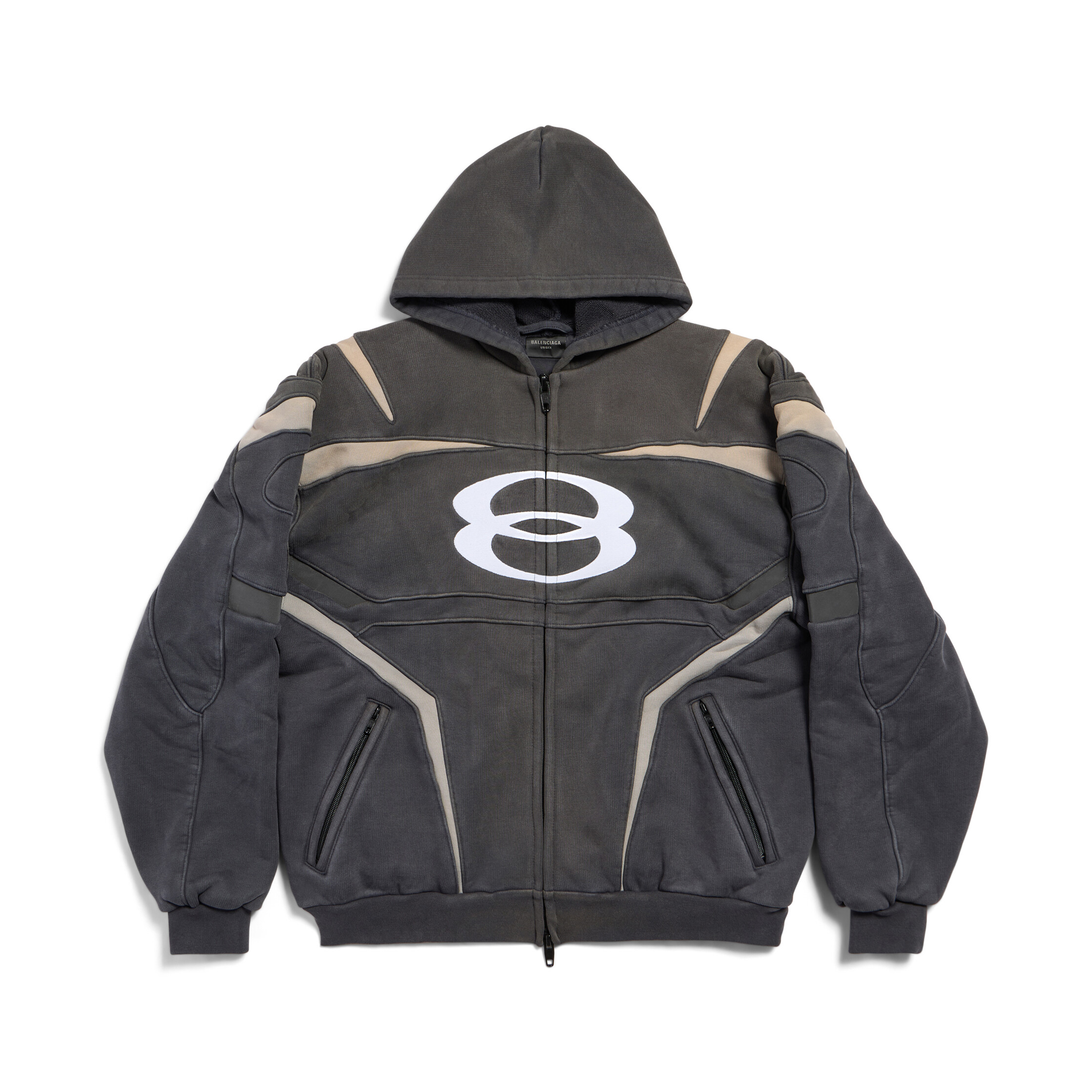 NIGO Balenciaga Men's Women's Spring And Autumn Unity Sports Icon Biker Black Zipper Loose Long Sleeve Hooded Sweatshirt Jacket Ngvp #nigo9312