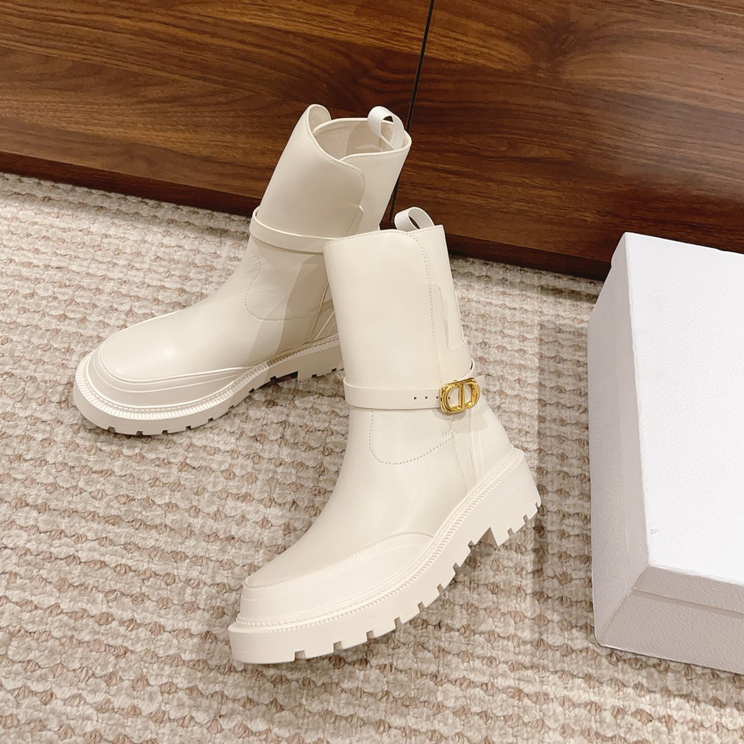 NIGO Dior Women's Autumn and Winter Solid Color Comfortable Simple Cow Leather Short Boots Shoes #nigo73183