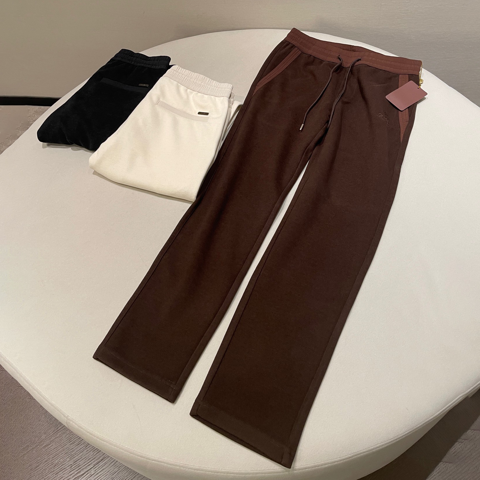 NIGO Loro Piana Men's Spring & Autumn Classic Logo Embroidery Silk Cotton Casual Straight Leg Sweatpants Pants #nigo73181