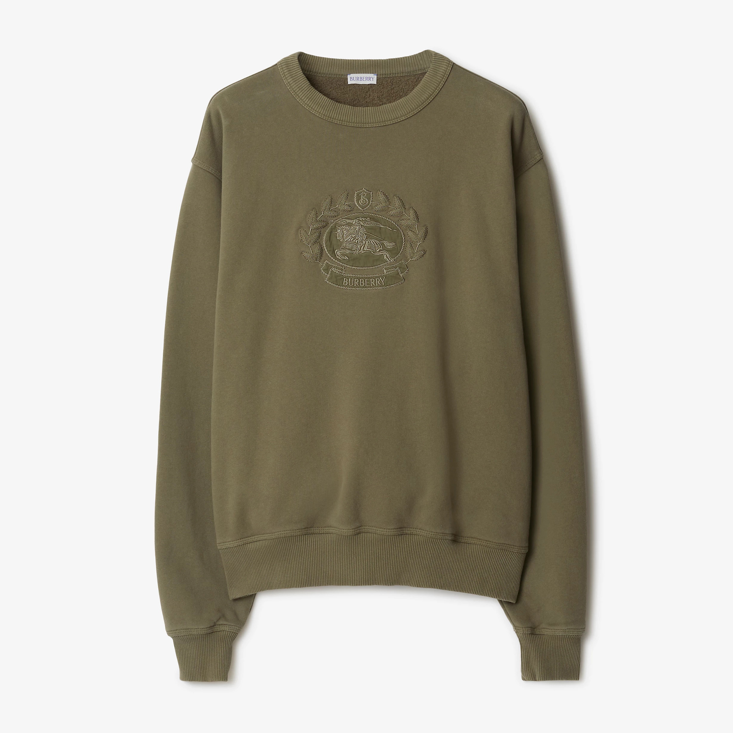 NIGO Burberry Men's Spring and Autumn Green Knight Embroidered Label Round Neck Loose Long Sleeve Sweatshirt Pullover #nigo73173