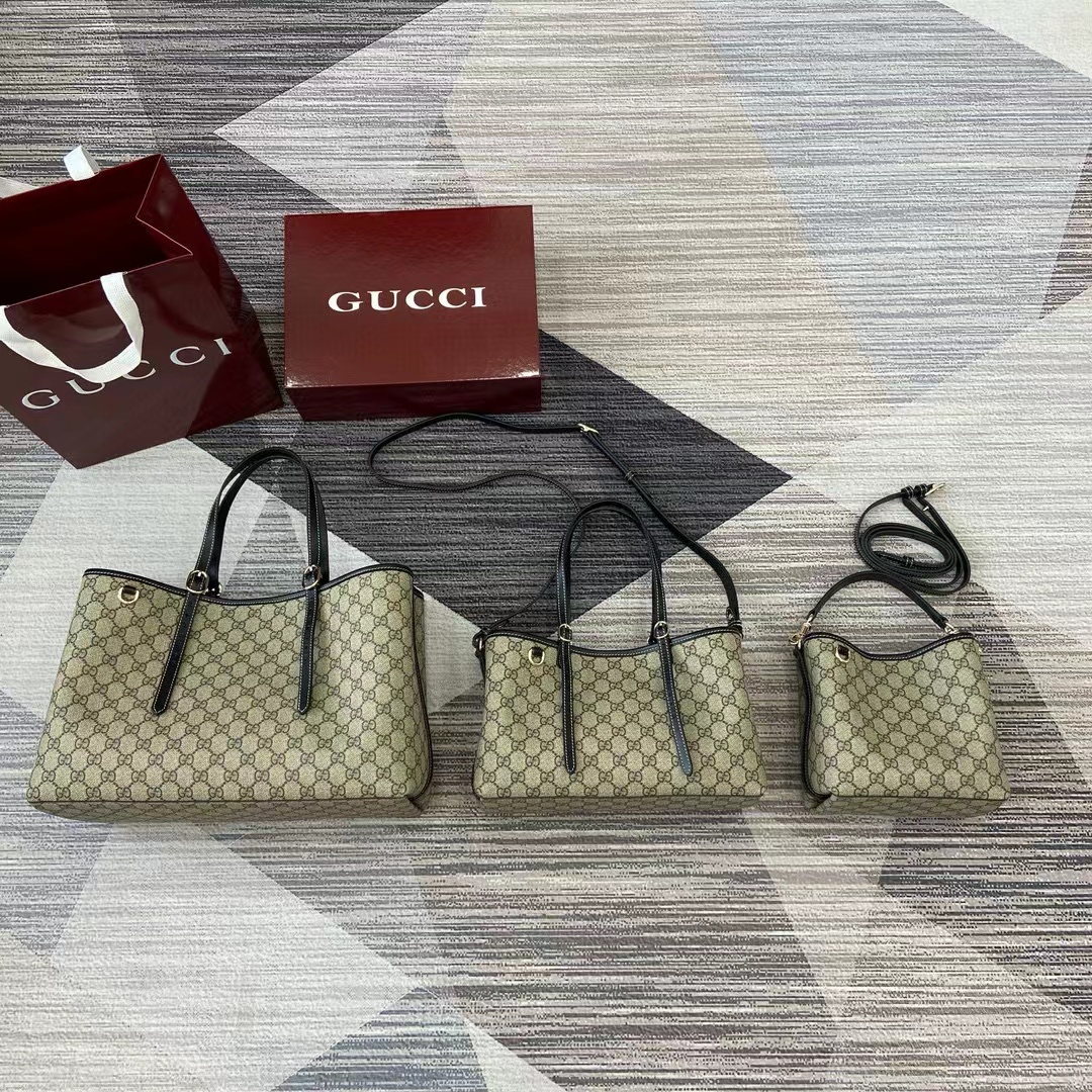 NIGO Gucci Women's Brown Monogrammed Printed Leather Quilted Canvas Shoulder Handbag Crossbody Bag Bags #nigo73194