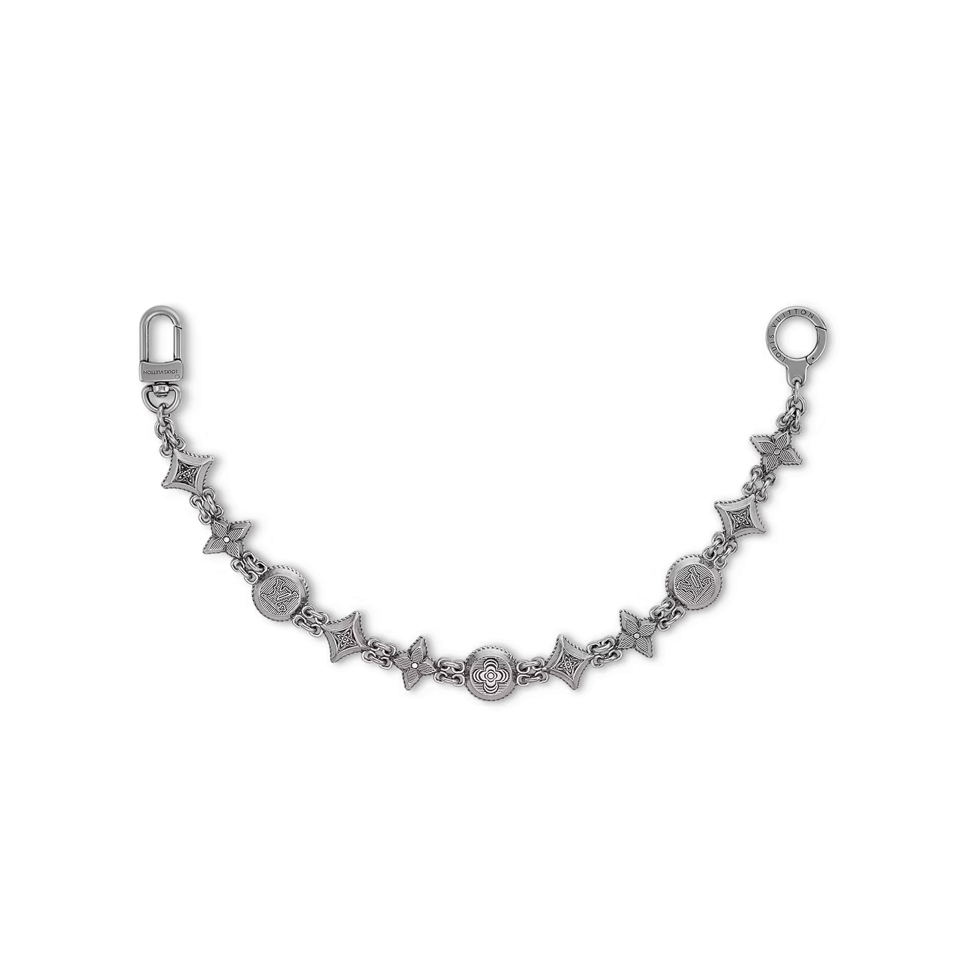 NIGO Louis Vuitton Men's Silver Letter Logo Openwork Design Brass Pant Chain Bag Chain Jewelry #nigo73189