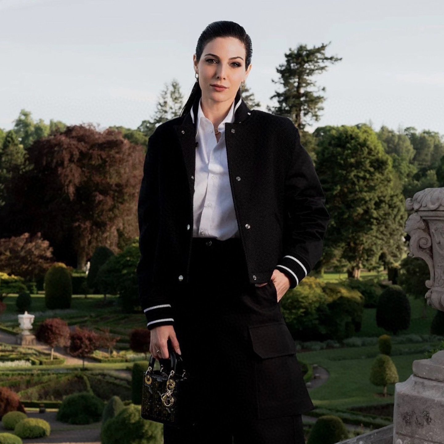 NIGO Dior Women's Fall Winter Removable Macrocannage Vest Two Piece Lapel Long Sleeve Black Silk Wool Short Bomber Jacket Ngvp #nigo9317