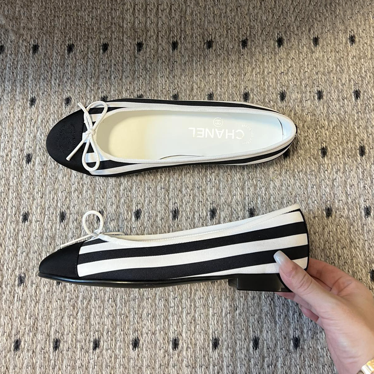 NIGO Chanel Women's Spring And Summer Sheepskin Tweed Round Head Overfoot Casual Single Shoes #nigo73224