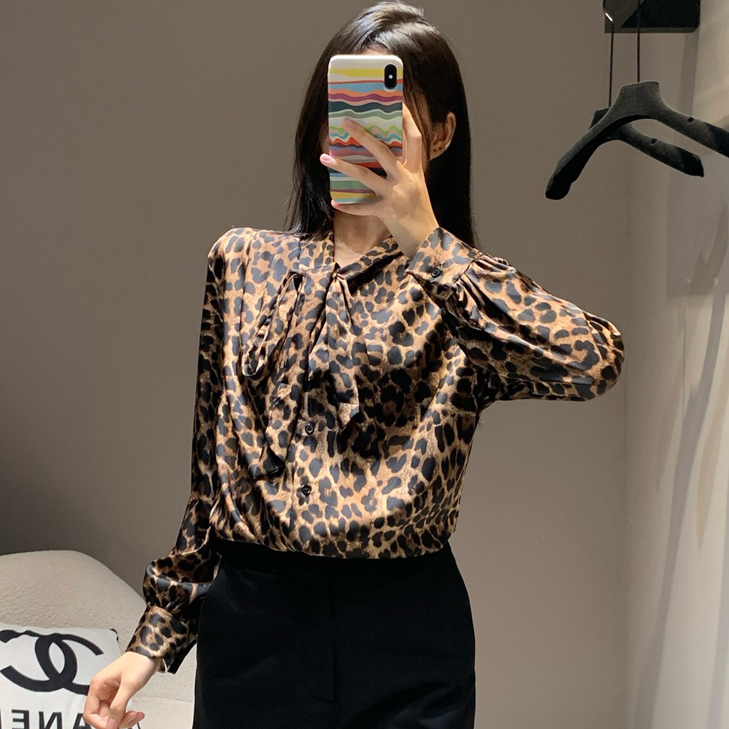 NIGO Saint Laurent Women's American Vintage Spring/Summer Leopard Print Long Sleeve Casual Loose Shirt Ngvp #nigo9325