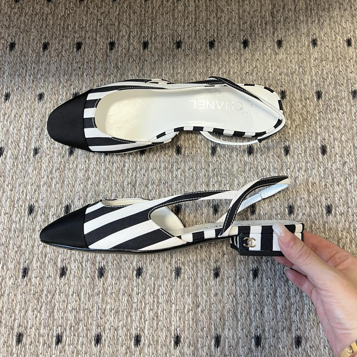 NIGO Chanel Women's Spring And Summer Sheepskin Tweed Round Head Overfoot Casual Single Shoes #nigo73224