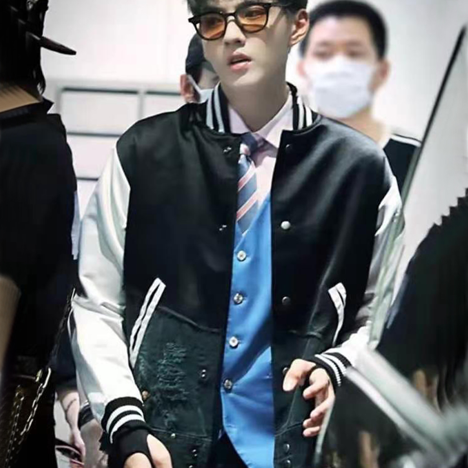 NIGO Greg Lauren Men's Spring and Autumn Black And White Splicing Jacket Doing Old High Street Style Embroidery Loose Jacket Ngvp #nigo9322