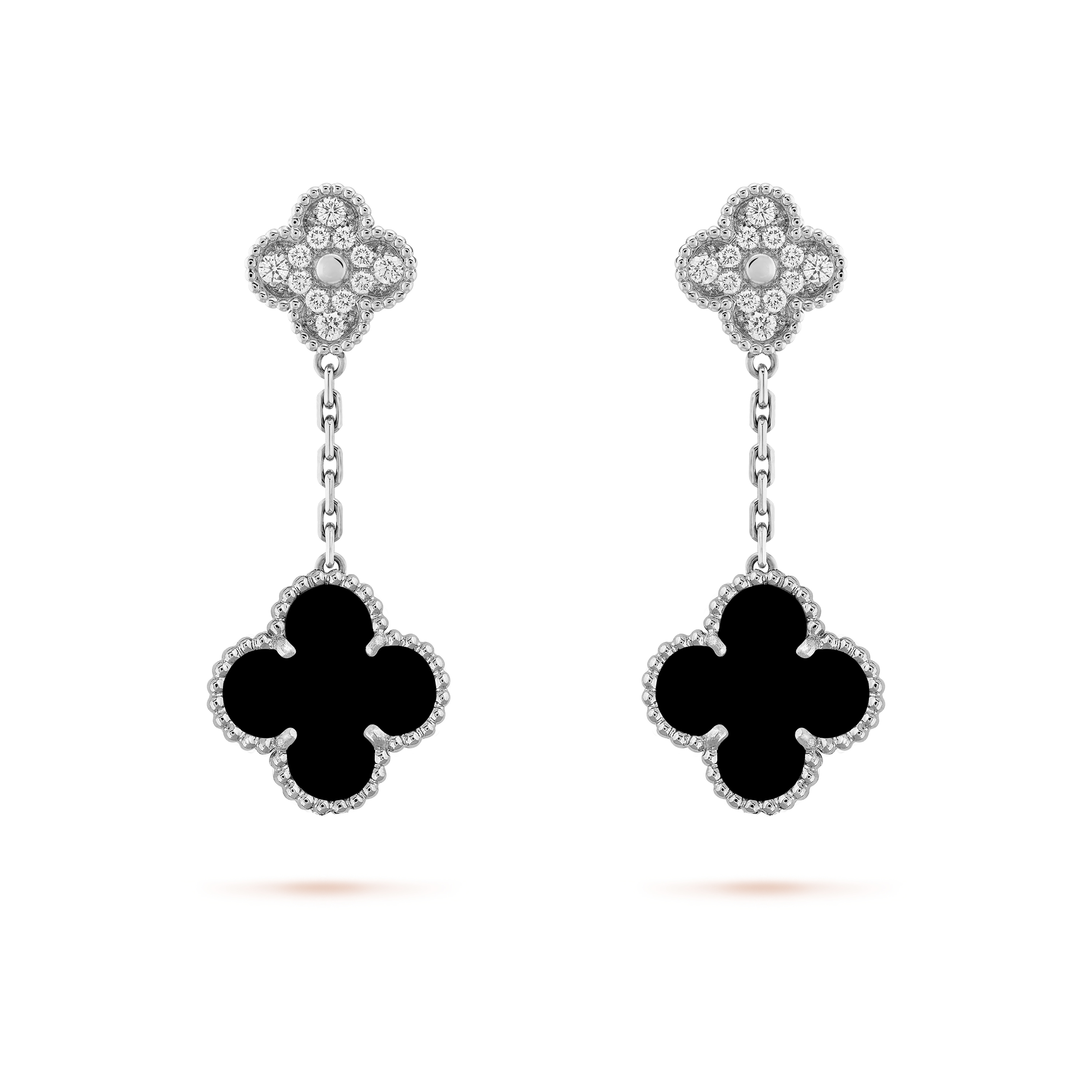 NIGO Van Cleef&Arpels Women's Fashion Black Agate Clover V Gold Material Magic Alhambra Earrings Jewelry #nigo71633