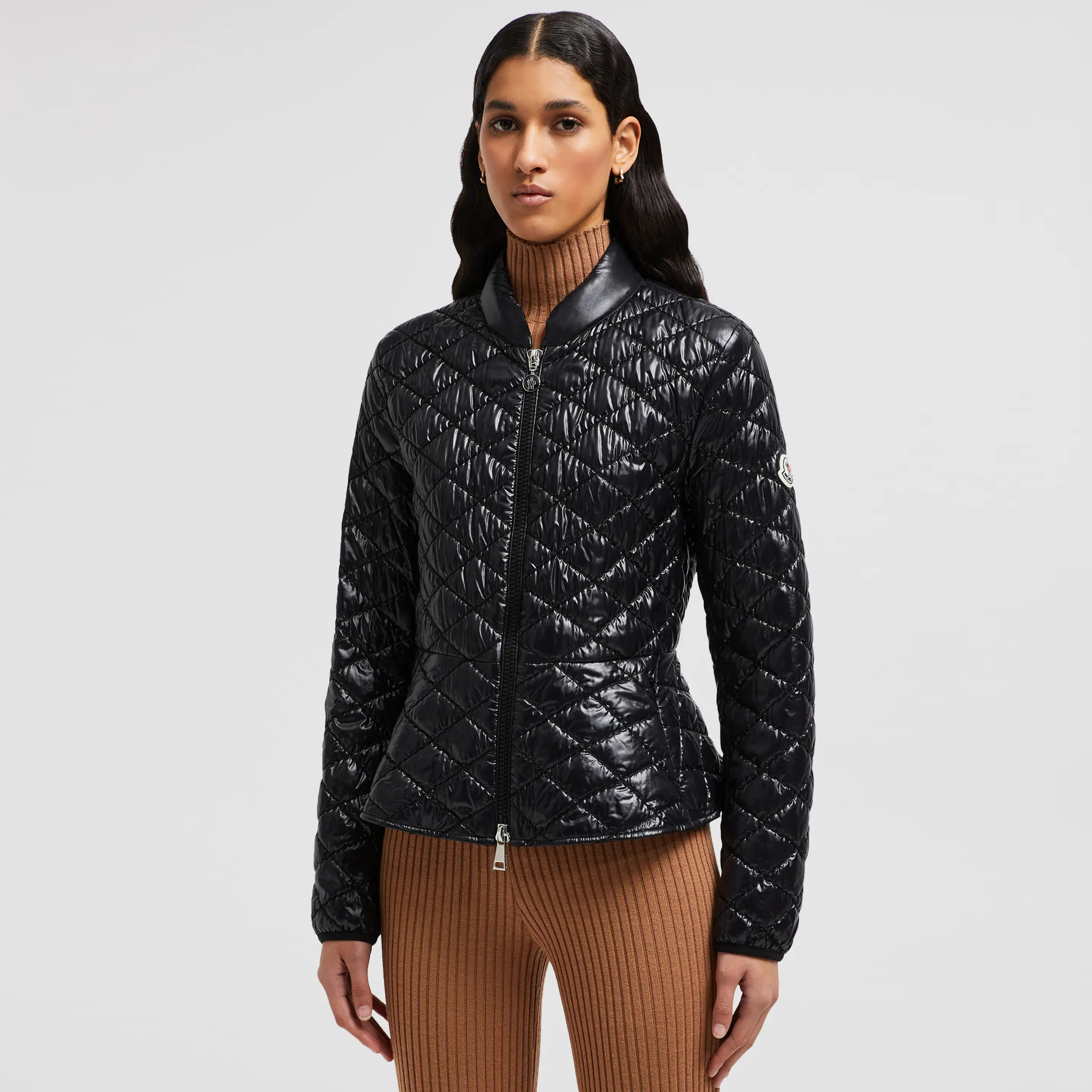 NIGO Moncler Women's Autumn and Winter Black Baseball Collar Slim Zipper Long Sleeve Jacket #nigo73239