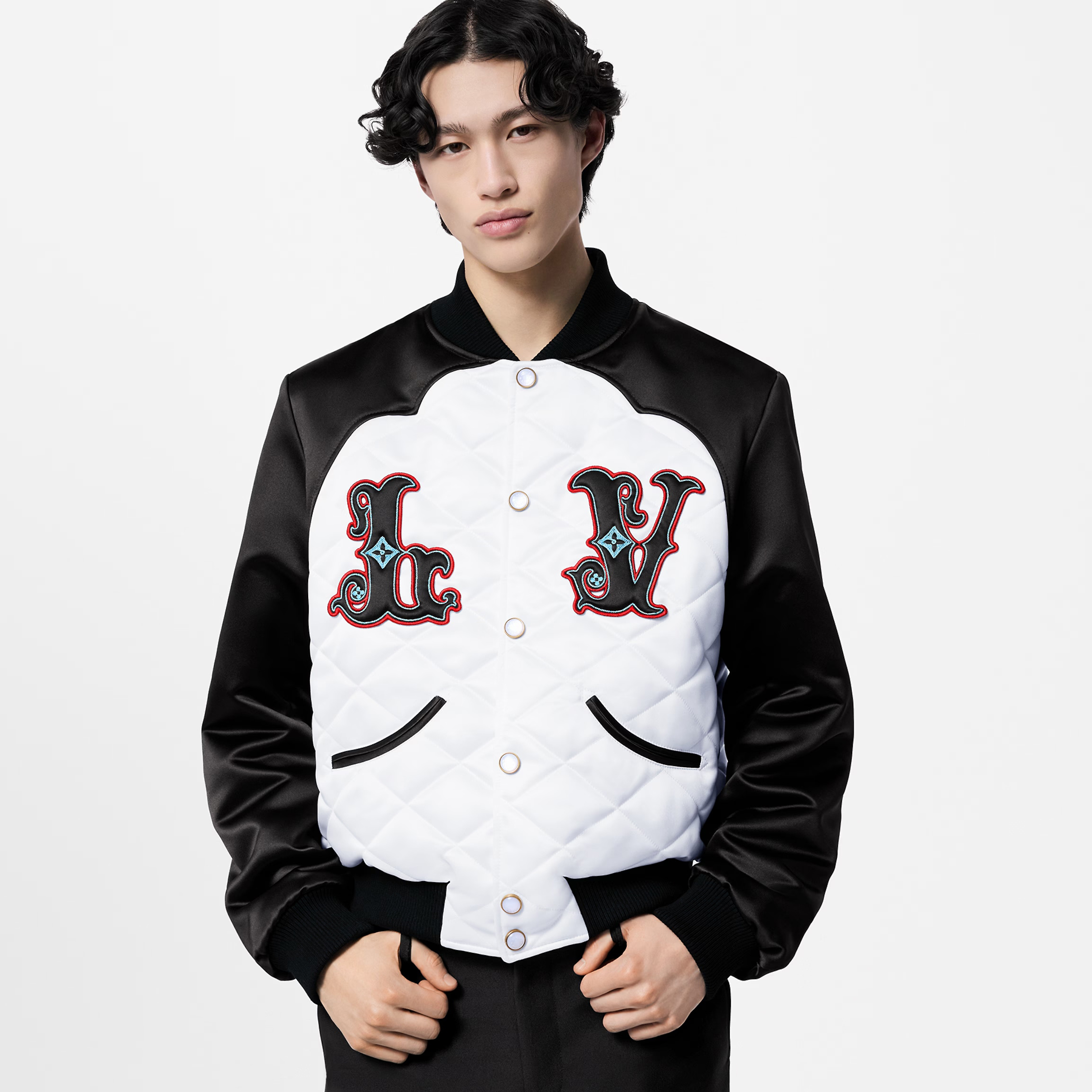 NIGO Louis Vuitton Men's Autumn and Winter Color Blocking Letter Logo Embroidery Single Breasted Pilot Long Sleeve Jacket #nigo73238