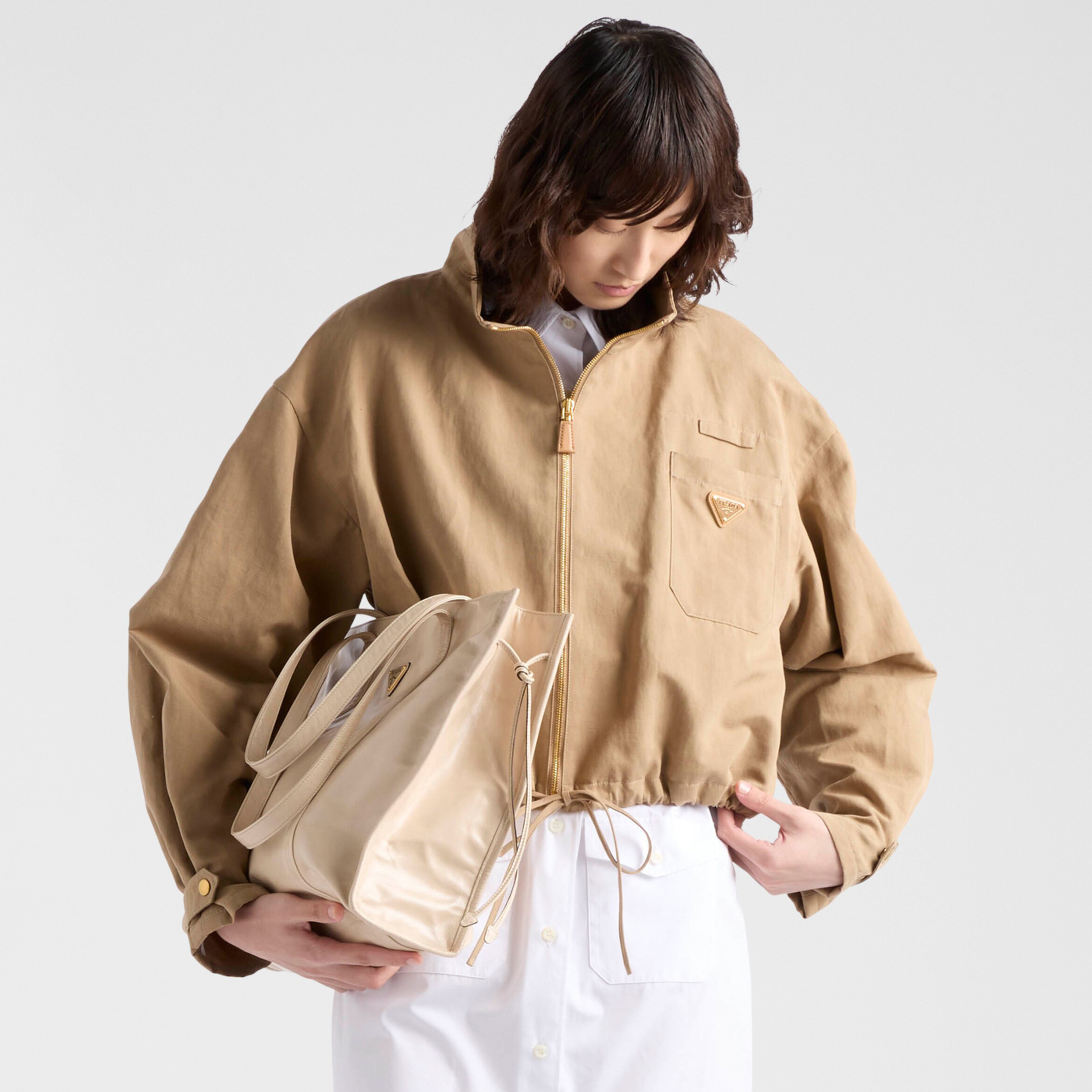 NIGO Prada Women's Spring and Autumn Solid Color Standing Collar Casual Zipper Loose Long Sleeve Jacket #nigo73237