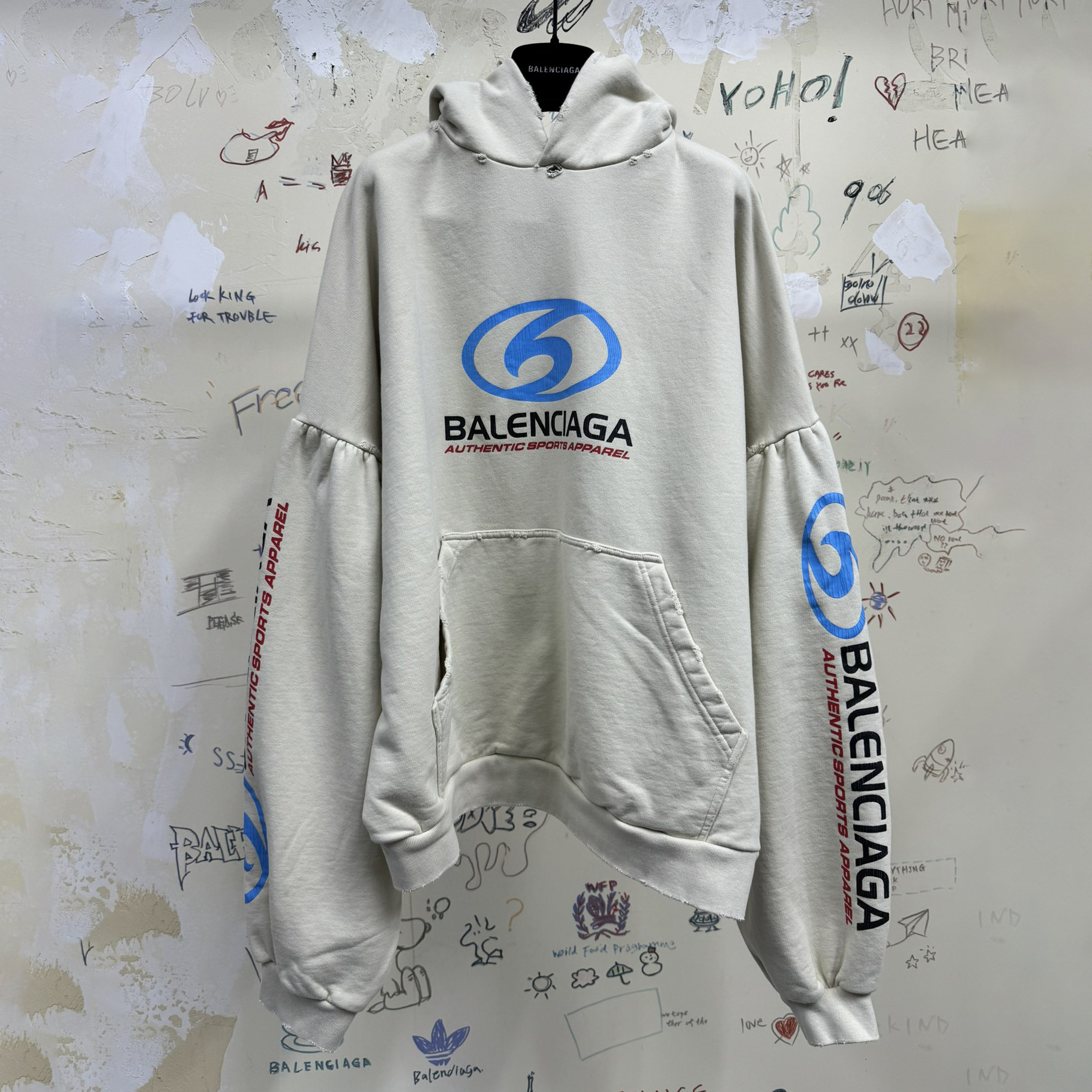 NIGO Balenciaga Men's Spring and Autumn Solid Color Letter Printed Hooded Pullover Long Sleeve Sweatshirt #nigo73249