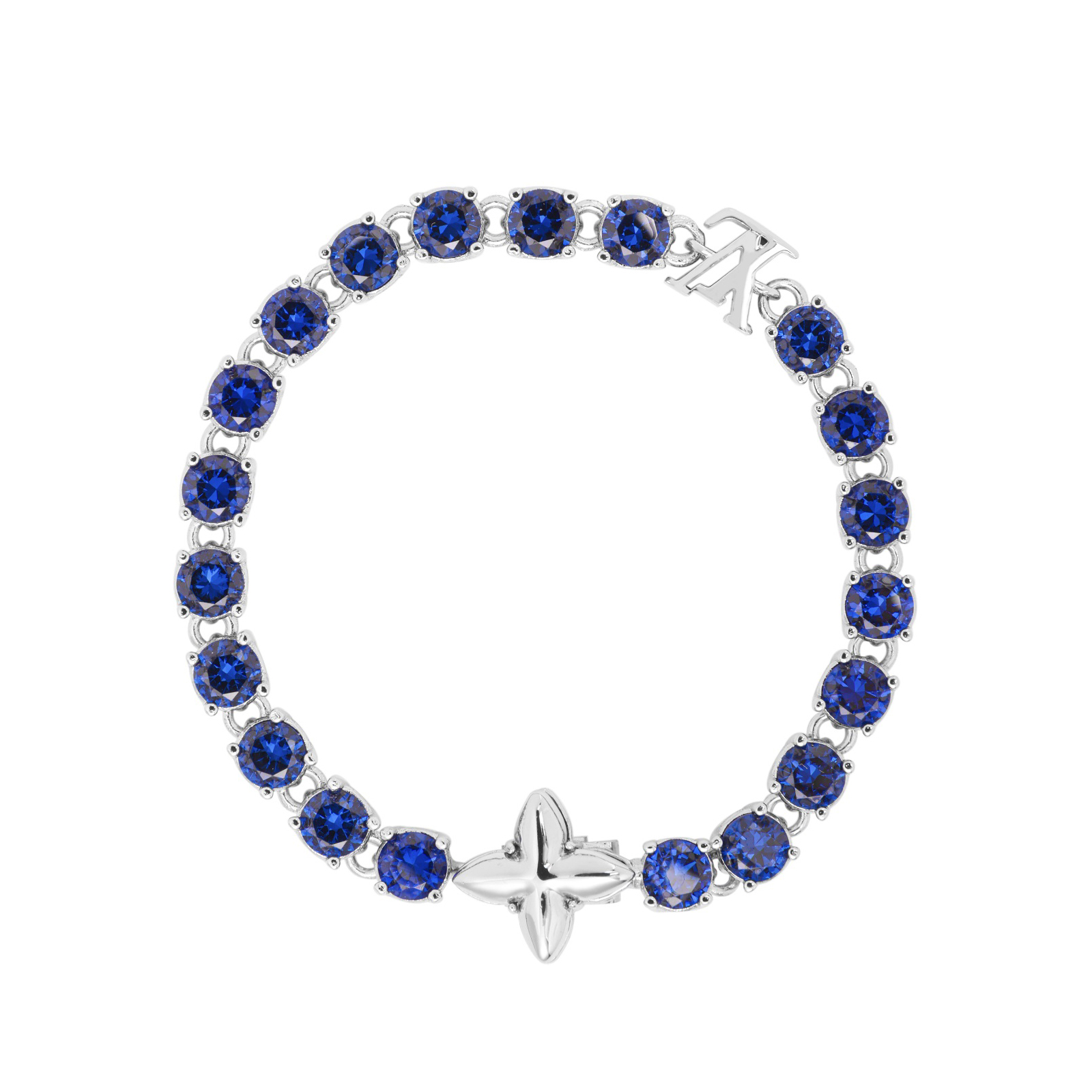 NIGO Louis Vuitton CRYSTAL Men's Blue Monogrammed Zirconia Bracelet Jewelry #nigo73244