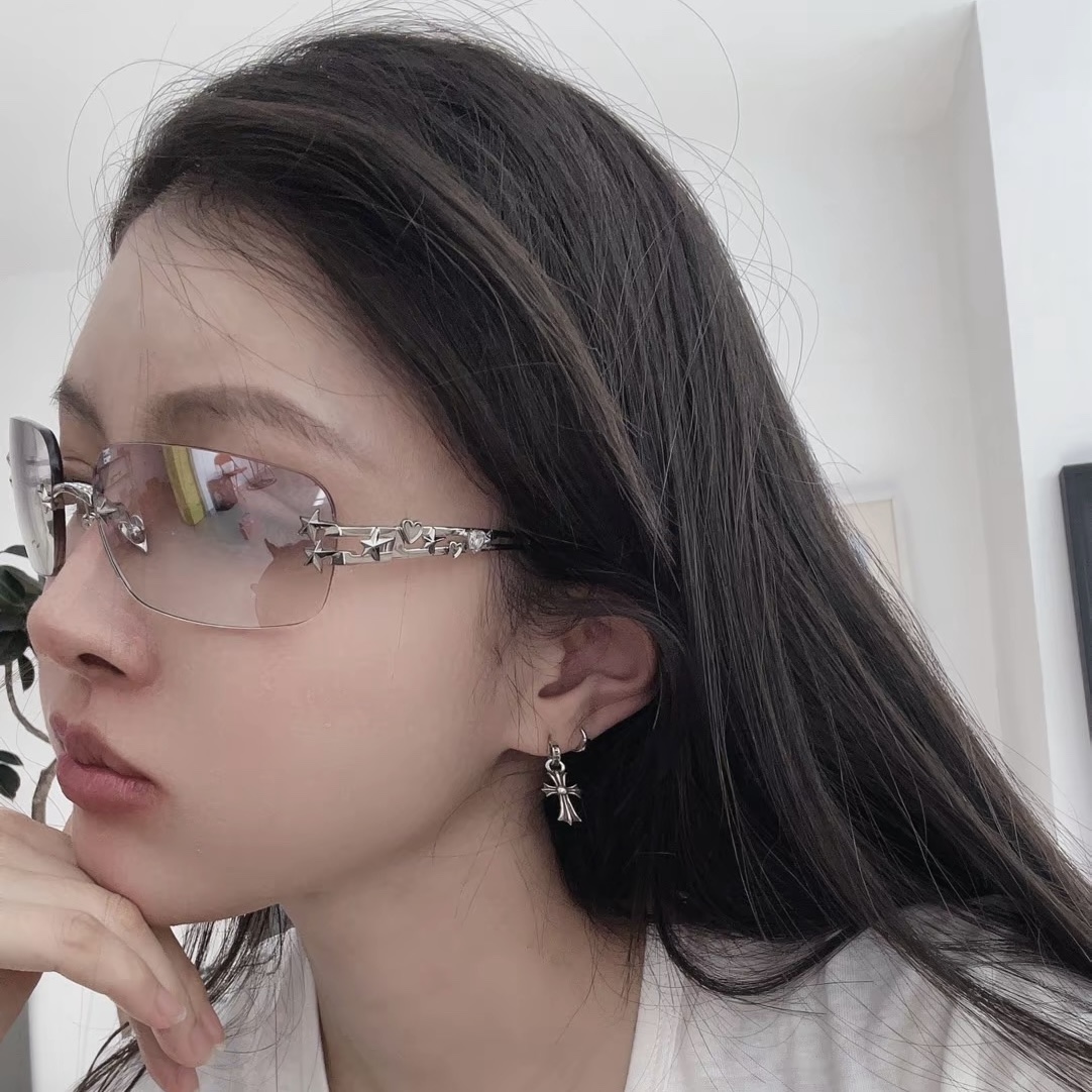NIGO Gentle Monster Jennie - Glitter 02 Men's Women's Retro Bow Star Decoration Gradient Lens Solid Color Metal Rimless Eyeglasses Accessories Ngvp #nigo9336