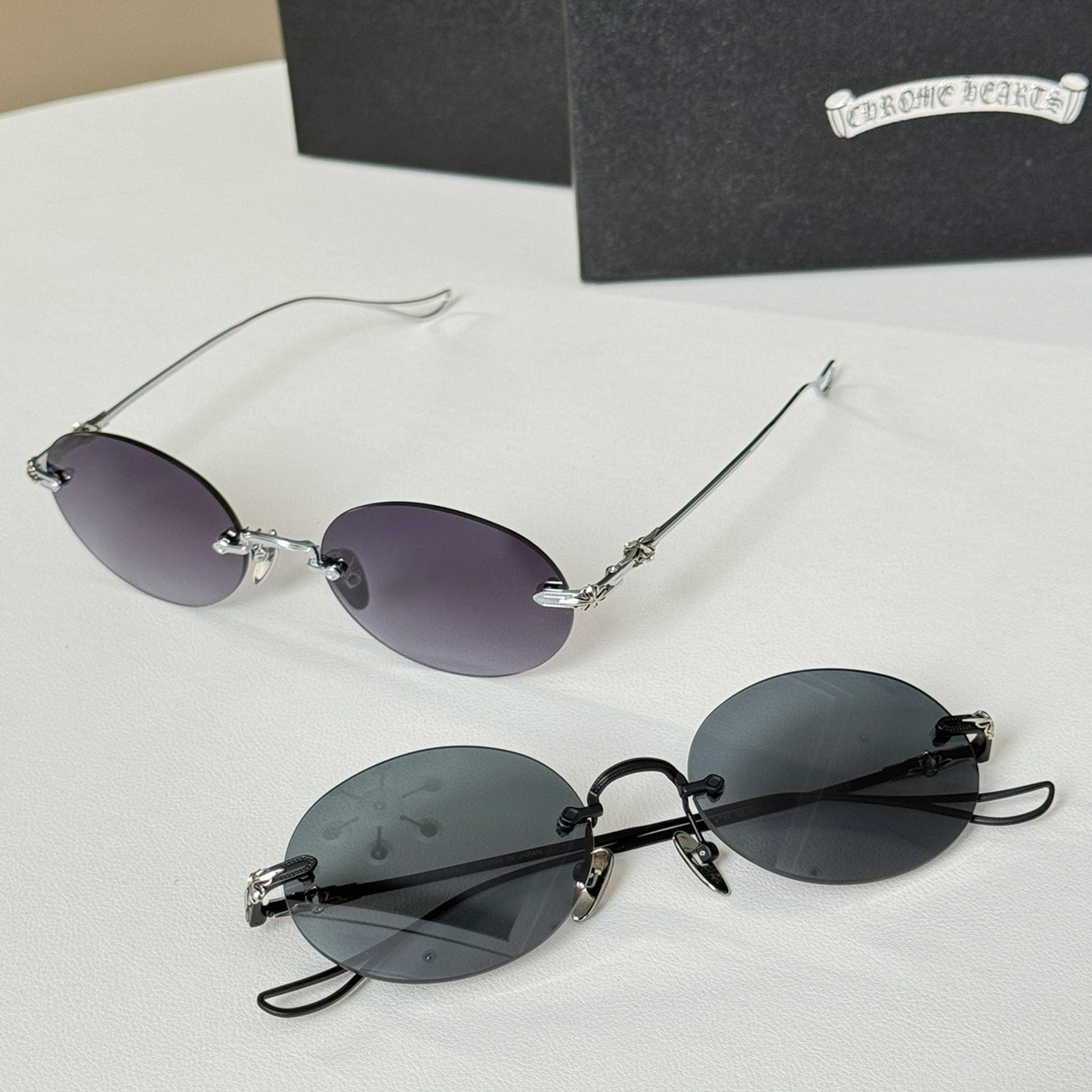 NIGO Chrome Hearts Men's Women's Round Rimless Sunglasses Retro Trend Fashion Casual Temperament Eyewear #nigo71655