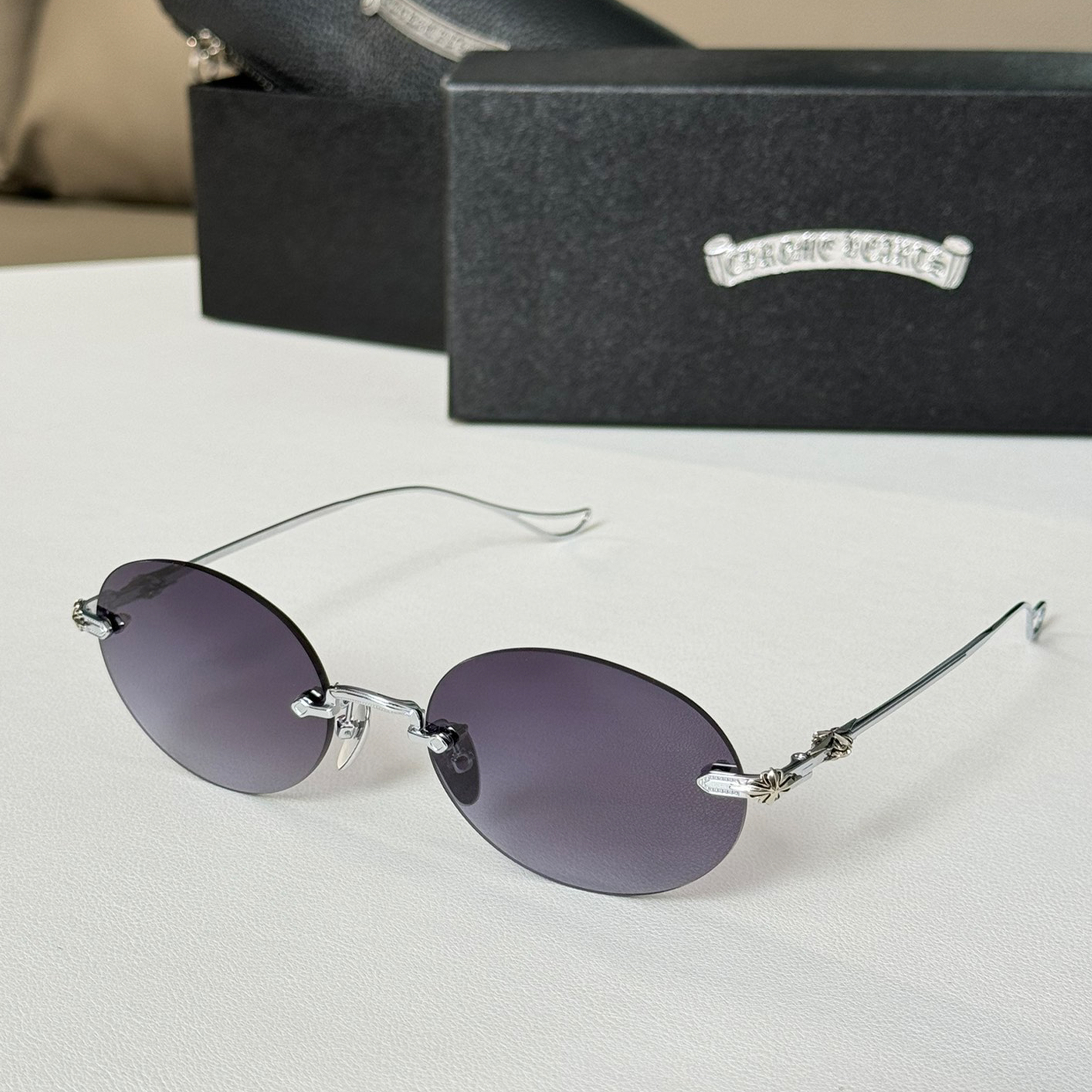 NIGO Chrome Hearts Men's Women's Round Rimless Sunglasses Retro Trend Fashion Casual Temperament Eyewear #nigo71655