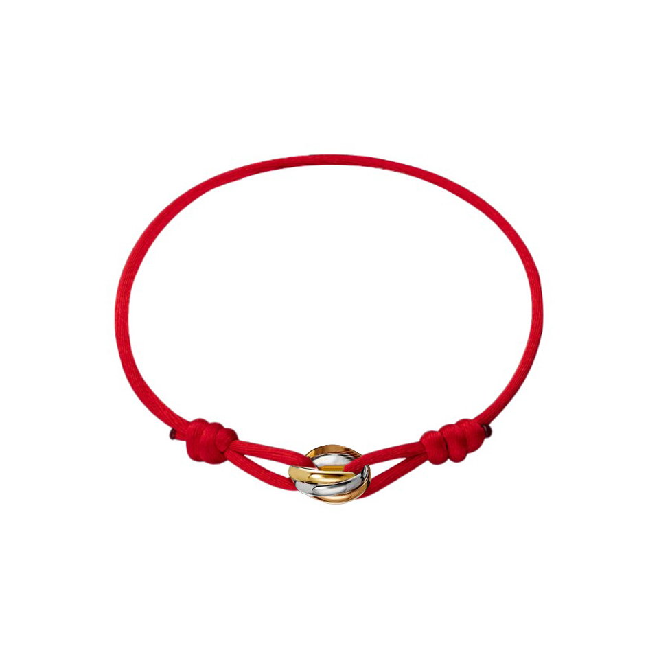 NIGO Cartier Men's Women's 18K White Gold, Yellow Gold, Rose Gold Triple Ring Stacking Fashion Casual TRINITY Bracelet Jewelry #nigo71637