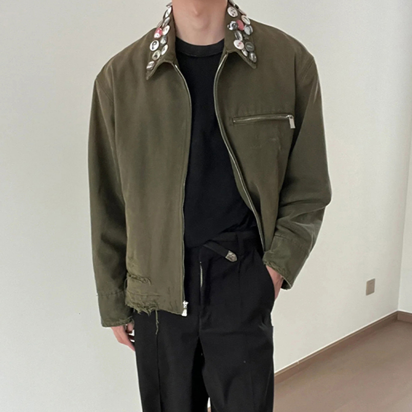 NIGO Enfants Riches Deprimes Men's Women's Spring And Autumn Lapel Faded Old Badge Solid Color Loose Long Sleeve Workwear Jacket Ngvp #nigo9338