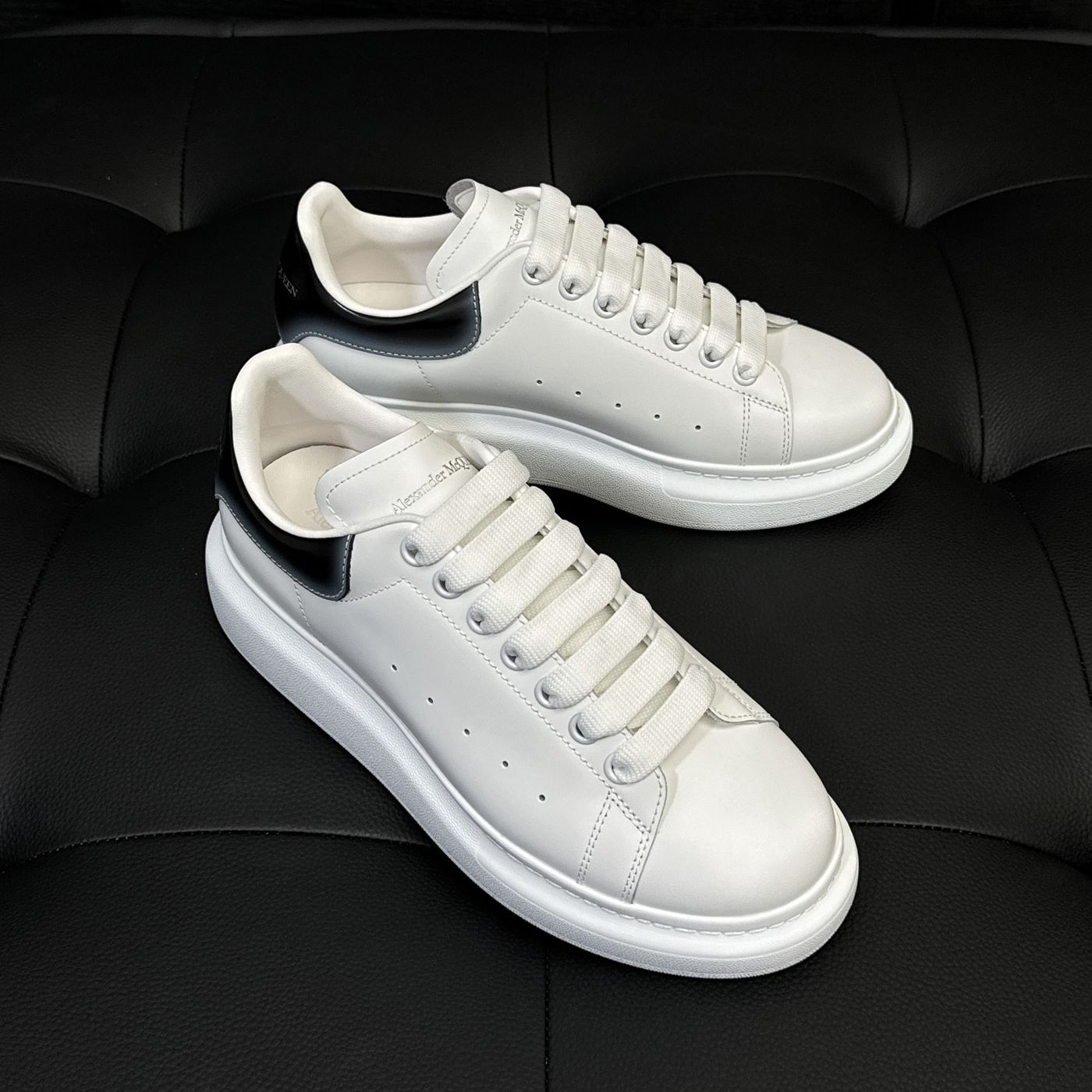 NIGO Alexander McQueen Men's and Women's Thick Sole Pure Color Cowhide Leather Casual Fashion Board Shoes #nigo73258