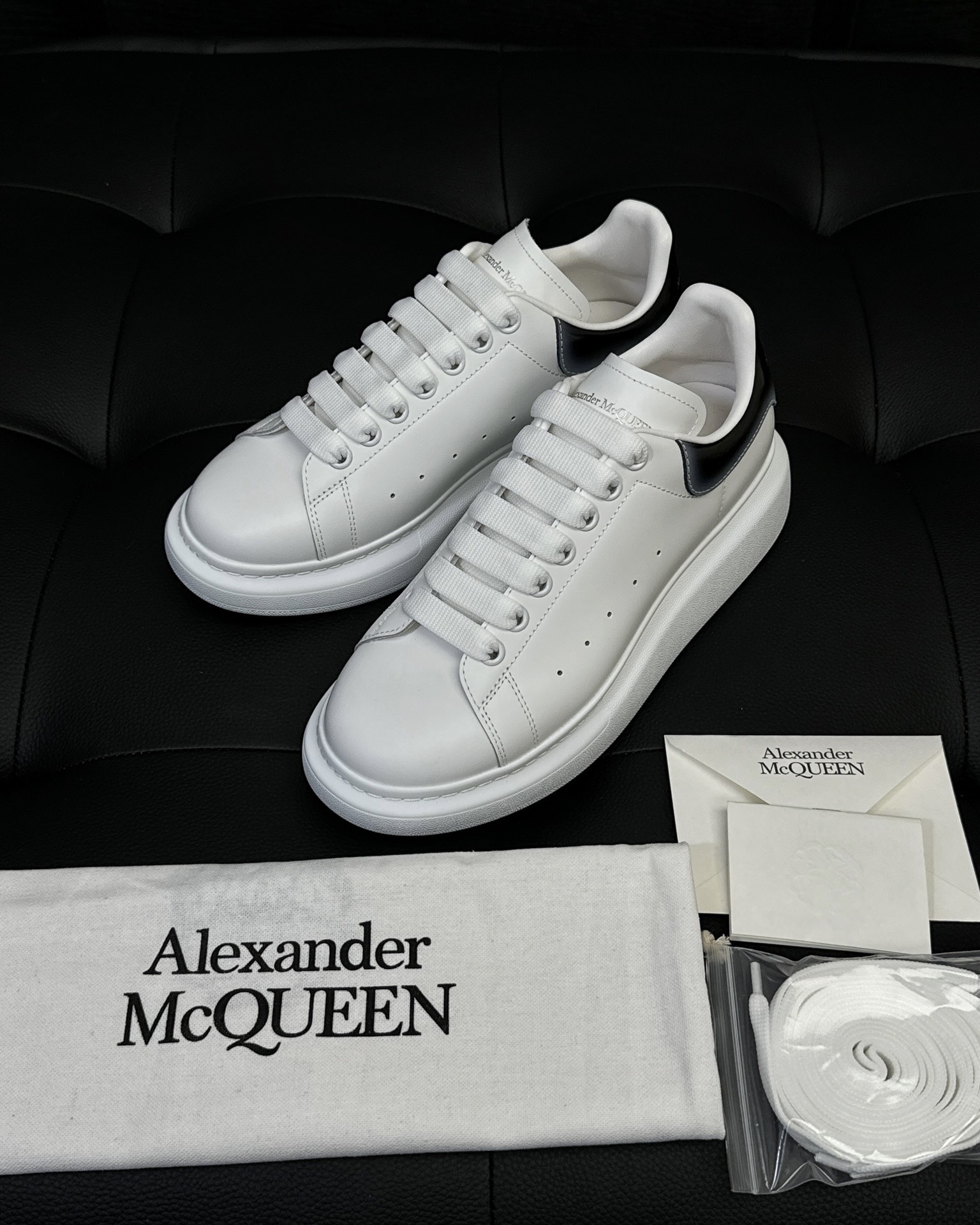 NIGO Alexander McQueen Men's and Women's Thick Sole Pure Color Cowhide Leather Casual Fashion Board Shoes #nigo73258