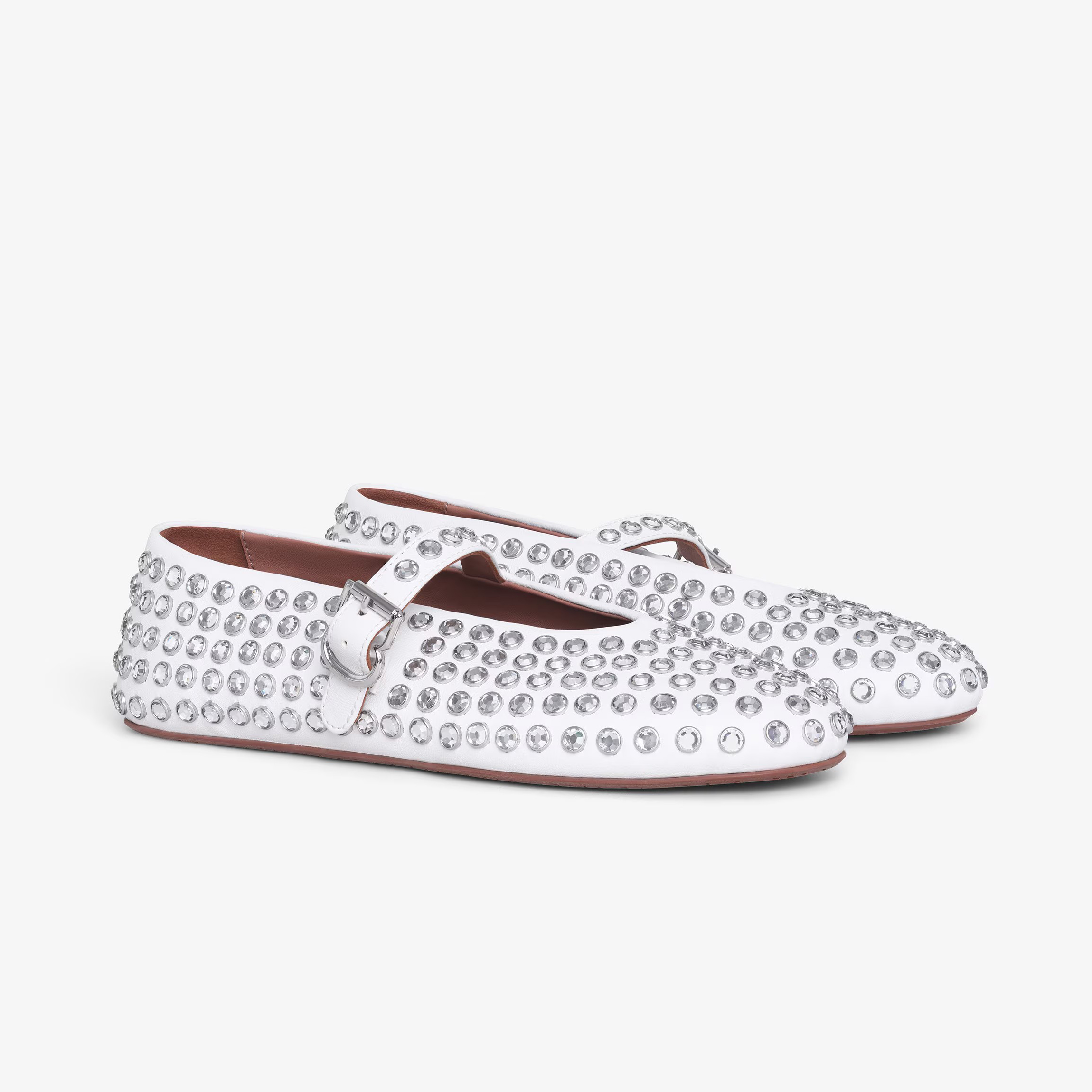 NIGO Women's Spring And Summer Solid Color Rhinestone Fashion Casual Leather Ballet Shoes #nigo73259