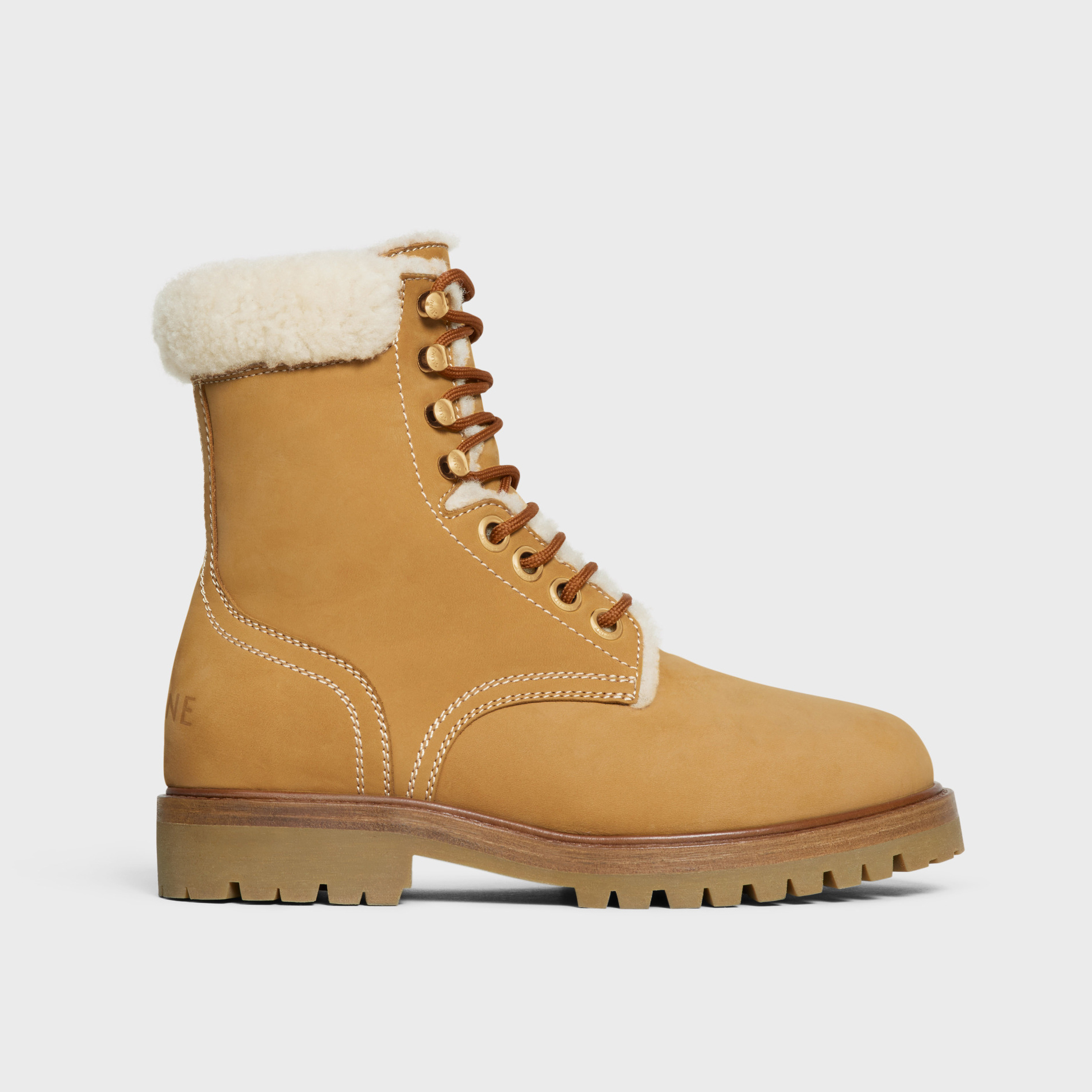 NIGO Celine Men's and Women's Brown Lace-up Martin Boots Patchwork Plush Suede Shoes #nigo73269