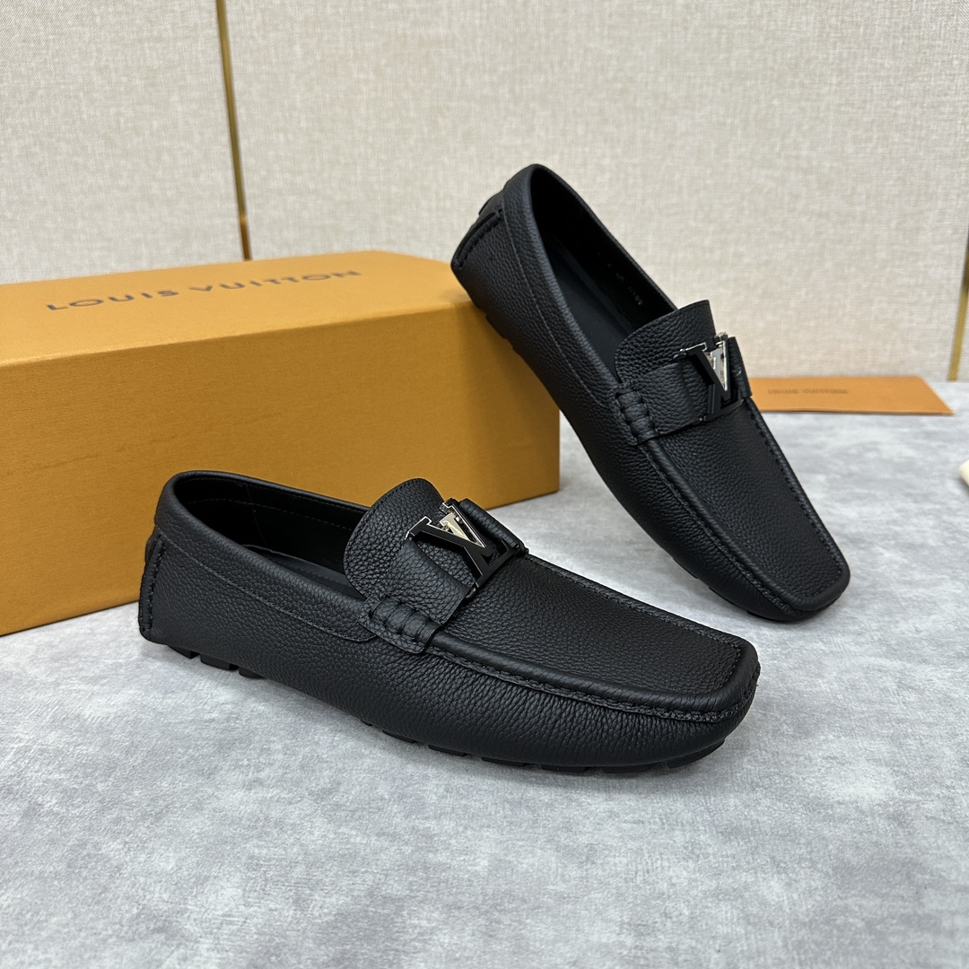 NIGO Louis Vuitton Driver Moccasin Shoes Men's Solid Colour Driving Shoes Temperament Fashion Casual Cowhide Flat Shoes #nigo71658