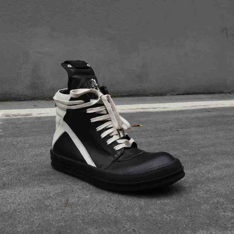 NIGO Rick Owens Dark Tide Cross Fashion Men's Shoes Fashion High Street Couple Shoes Leather England Lace Up Short Boots #nigo71651