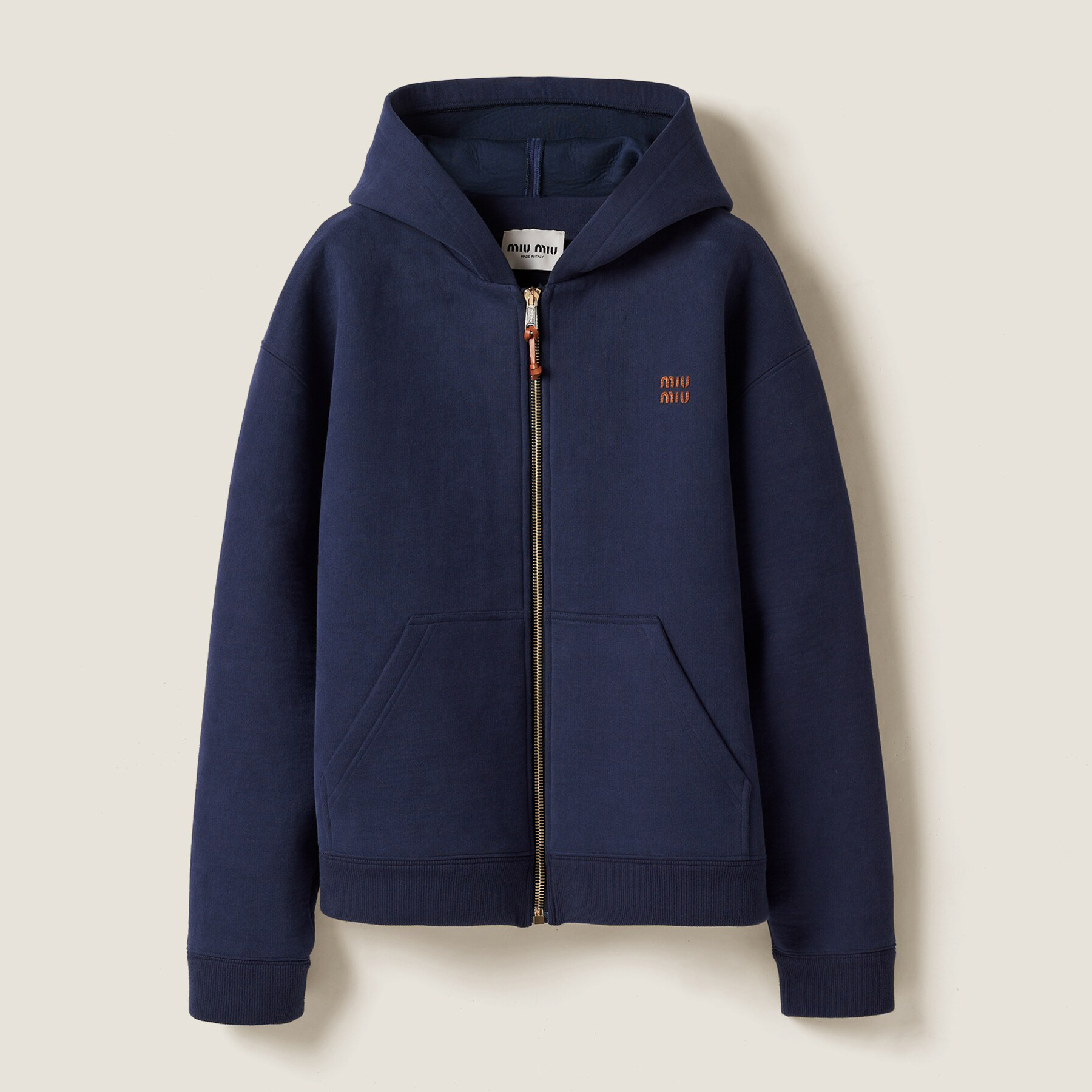 NIGO MiuMiu Women's Spring and Autumn Blue Letter Logo Print Zipper Hooded Long Sleeve Jacket #nigo73278