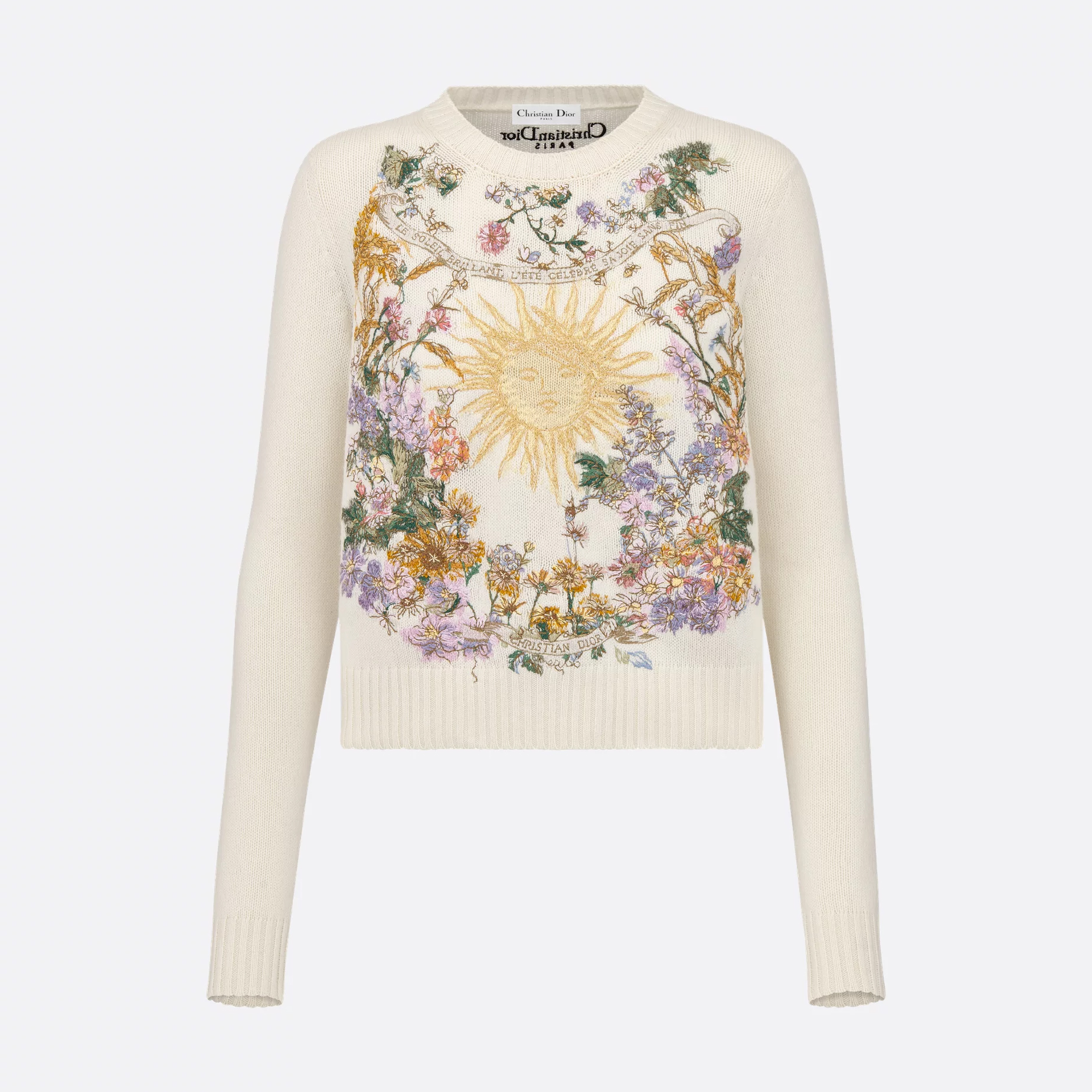 NIGO Dior Women's Spring, Autumn And Winter Floral Embroidery Solid Color Long Sleeve Fitted Round Neck Cashmere Pullover Sweater Ngvp #nigo9341