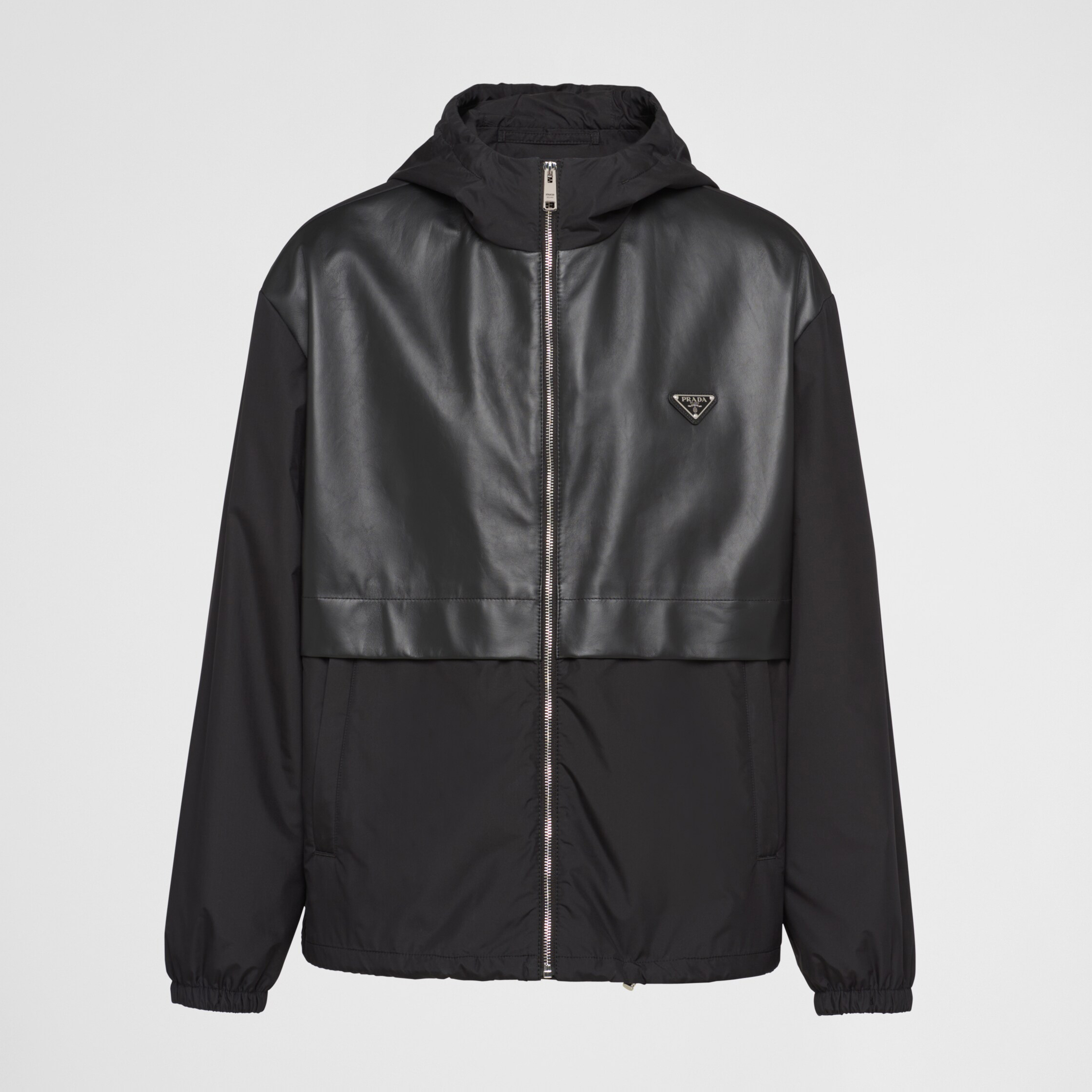 NIGO Prada Men's Spring and Fall Black Logo Patchwork High Collar Zipper Jacket #nigo73282