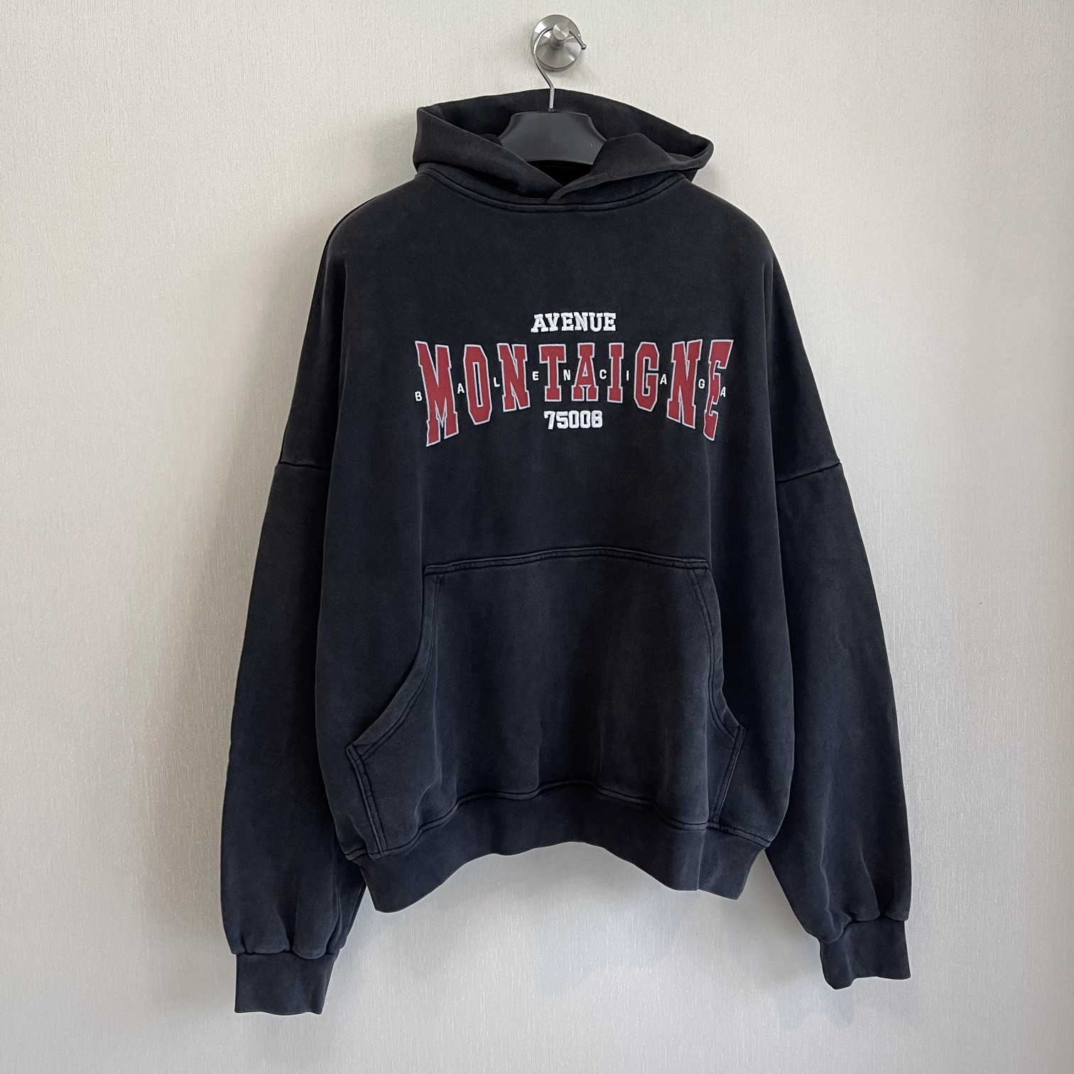 NIGO Balenciaga Men Women Spring Autumn High Street Letter Print Black Cotton Faded Loose Long Sleeve Hooded Sweatshirt Ngvp #nigo9345