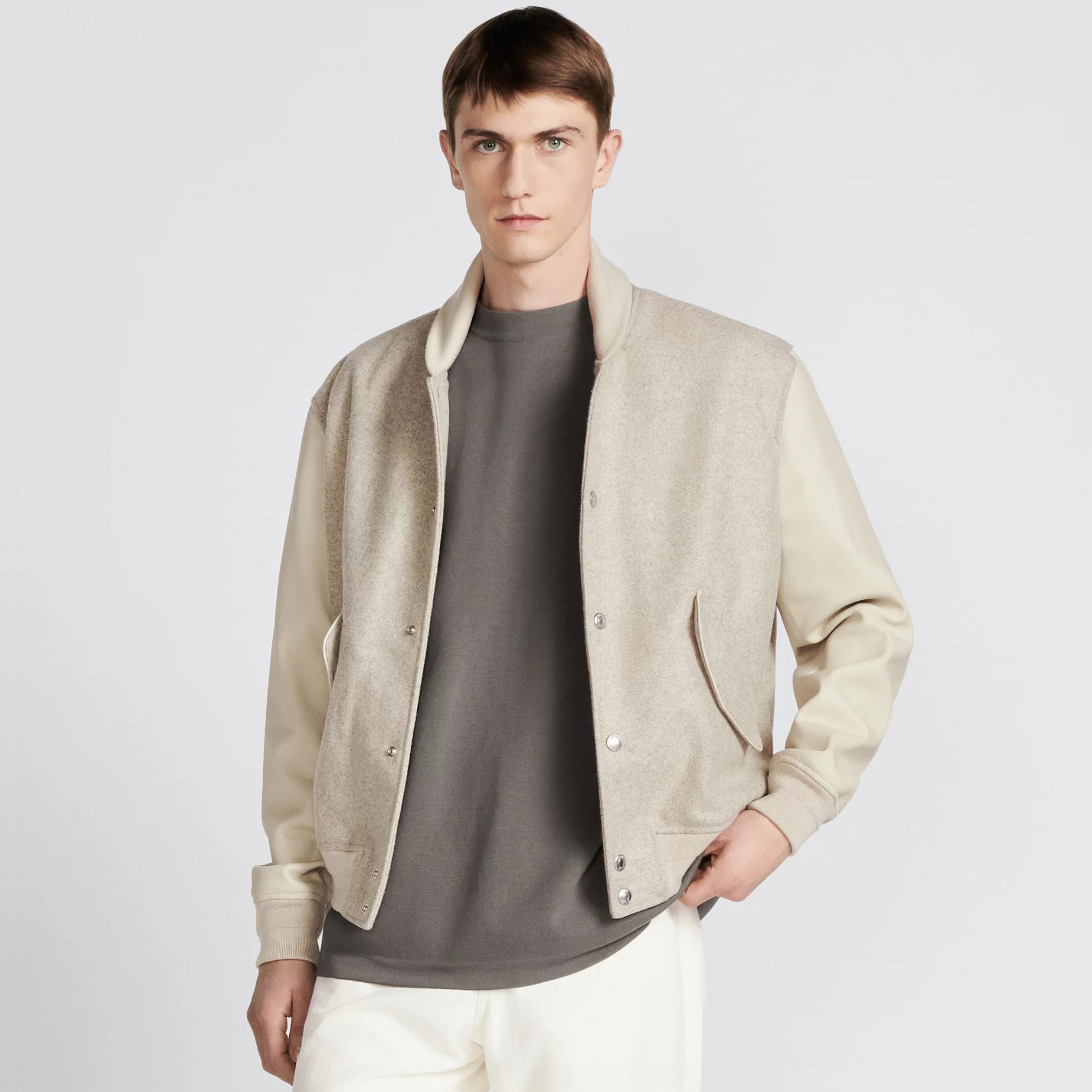 NIGO Dior Men's Spring and Autumn Beige Patchwork Logo Pattern Single Breasted Long Sleeve Jacket #nigo73288