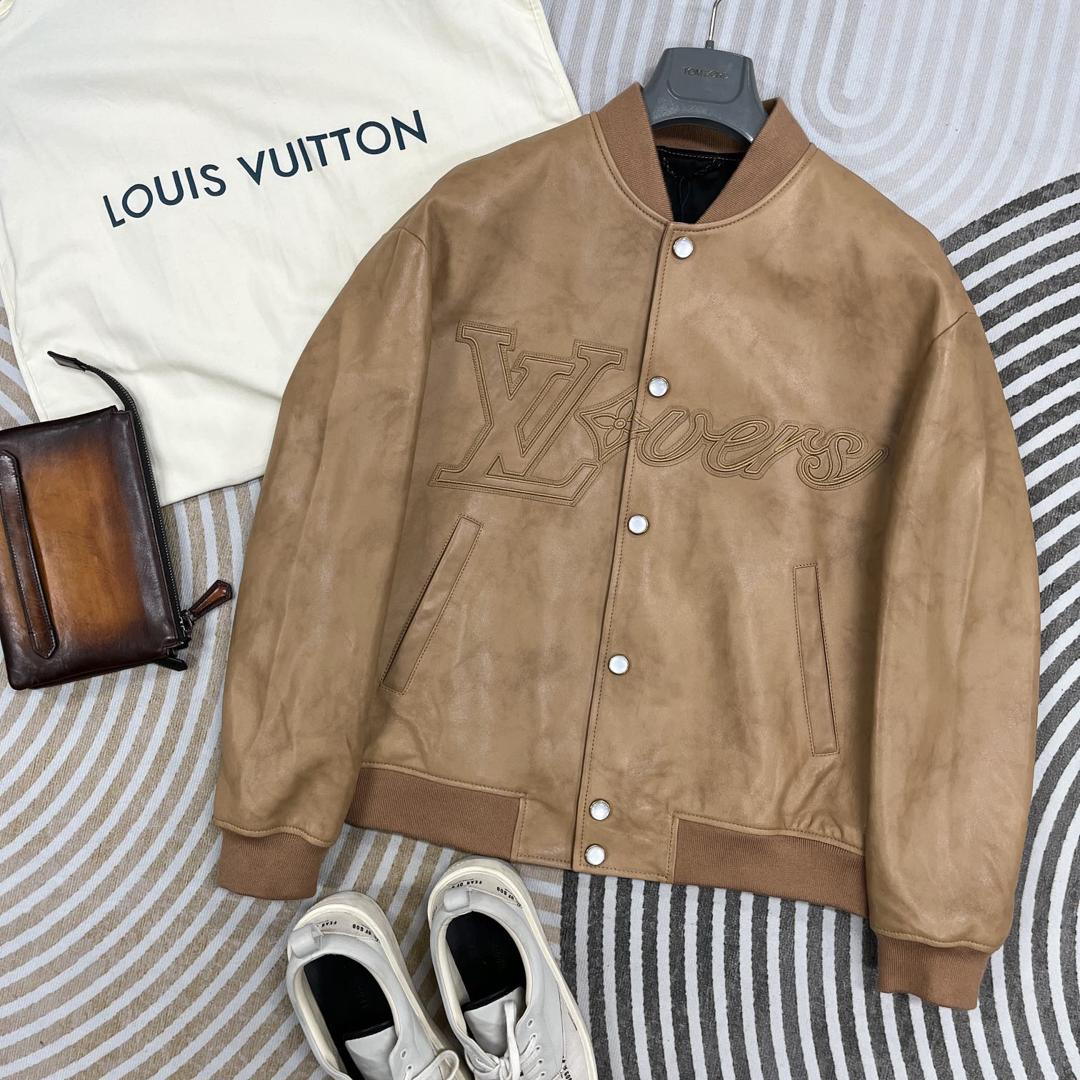 NIGO Louis Vuitton Men's Spring And Autumn Solid Color Logo Jacquard Single Breasted Casual Long Sleeved Jacket #nigo73299