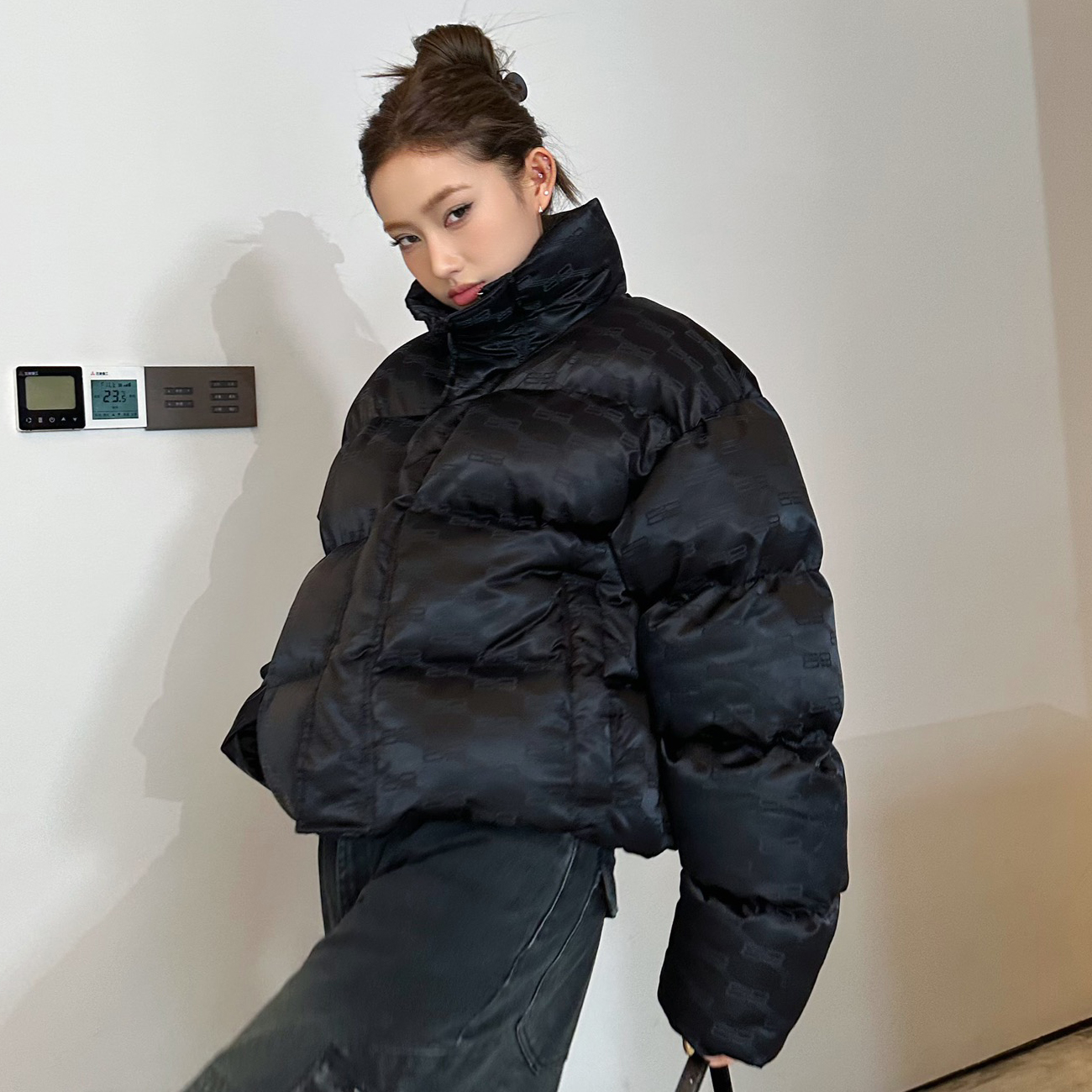 NIGO Balenciaga Men's Women's Autumn And Winter Standing Collar Solid Color Zipper Long Sleeve Puffer Down Jacket #nigo73316