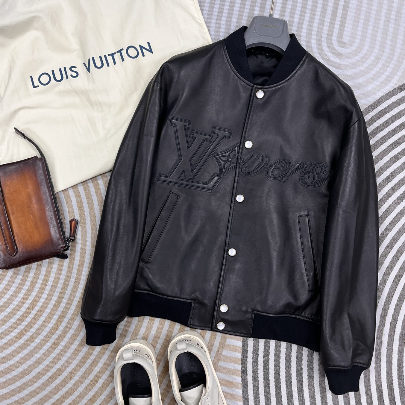 NIGO Louis Vuitton Men's Spring And Autumn Solid Color Logo Jacquard Single Breasted Casual Long Sleeved Jacket #nigo73299