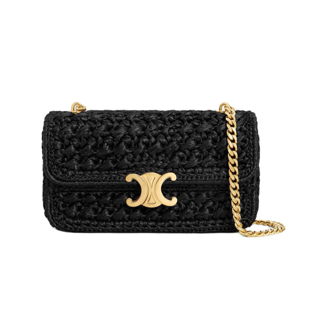 NIGO Chanel TRIOMPHE Women's Monogrammed Gold Buckle Raffia Woven Solid Color Crossbody Shoulder Bag Bags #nigo73313