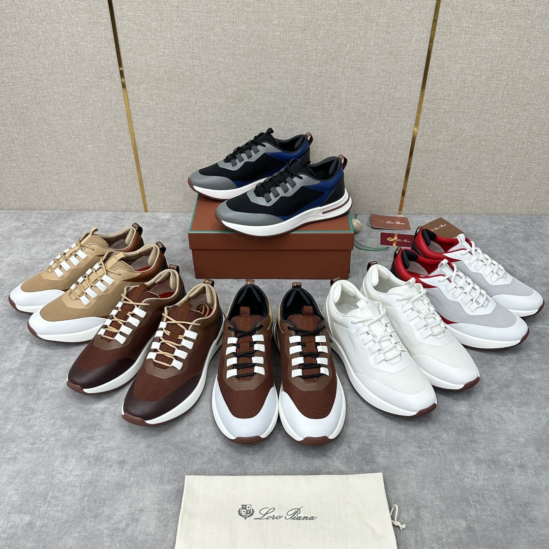 NIGO Loro Piana Week End Walk Men's Casual Shoes Mesh Cowhide Patchwork Sneakers Fashion Simple Commuter Men's Shoes #nigo71663