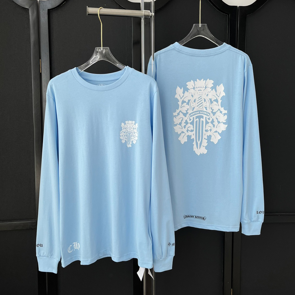 NIGO Chrome Hearts Men's Spring/Summer Blue Long Sleeve T-Shirt #nigo73329