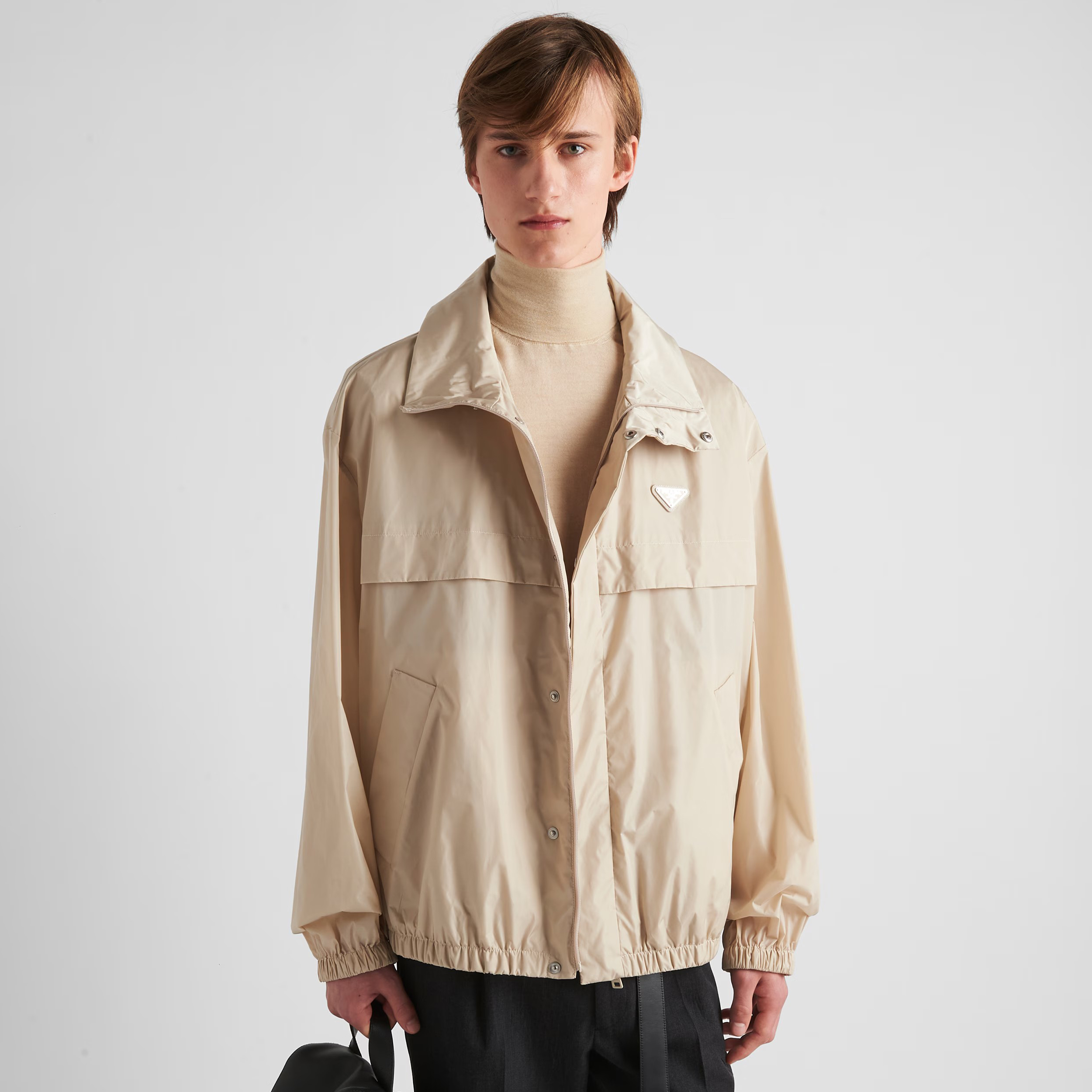 NIGO Prada Men's Spring and Autumn Solid Color Standing Collar Zipper Loose Long Sleeve Jacket #nigo73336