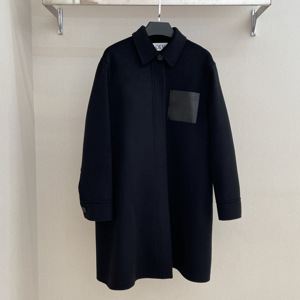 NIGO Loewe Women's Autumn And Winter Solid Color Lapel Medium Length Single Breasted Wool Long Sleeved Jacket #nigo73333